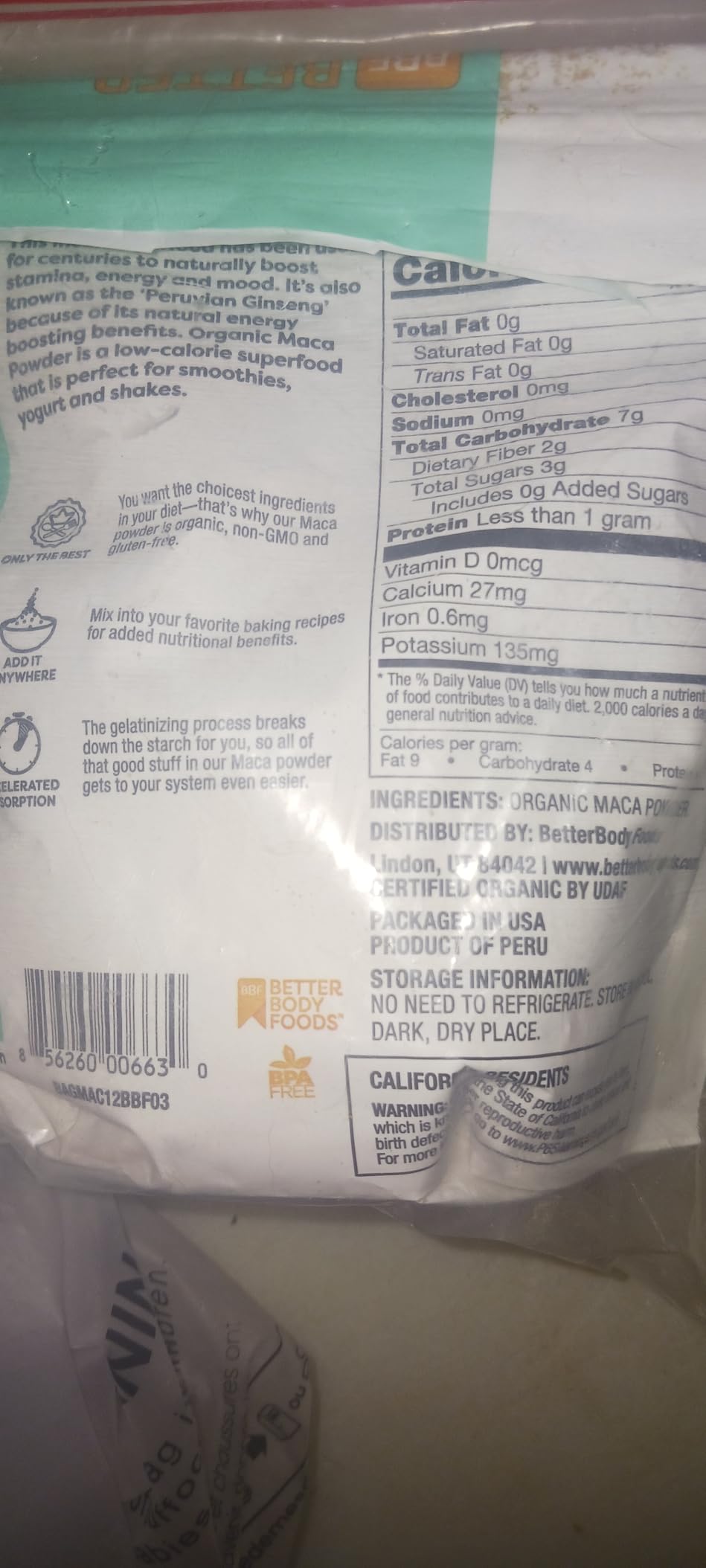 BetterBody Foods Organic Maca Powder, Non-GMO & Gluten-Free, 12 Ounce customer photo 2