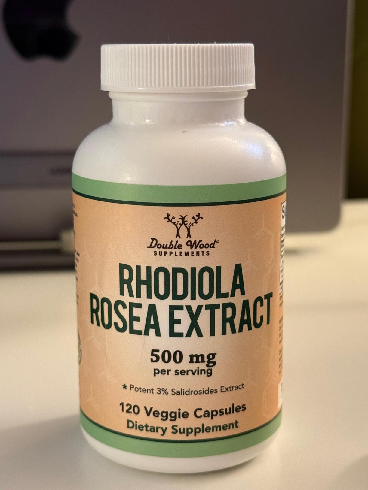 Rhodiola Rosea Supplement 500mg, 120 Vegan Capsules (Third Party Test, Gluten Free, 3% Salidrosides, 1% Rosavins Extract) for Performance, Calming, Motivation by Double Wood customer photo 1