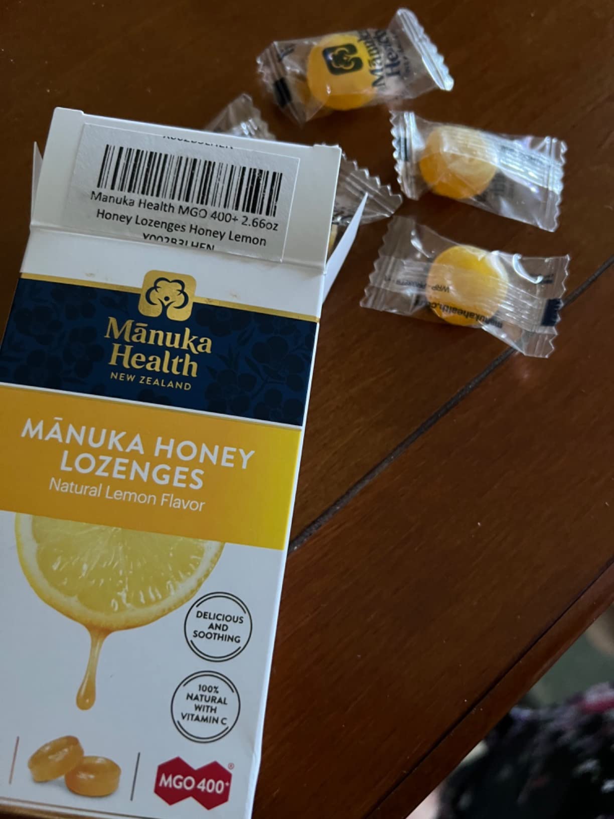 Manuka Health Manuka Honey Lozenges - 15 Lemon Flavored Lozenges - Natural Throat Lozenges Infused with Raw Manuka Honey and Vitamin C for Immune Support customer photo 1