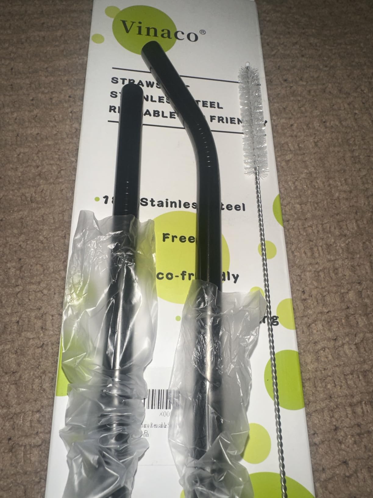 Vinaco Stainless Steel Smoothie Straws, 0.4'' Extra Wide Reusable Metal Drinking Straws for Milkshake, Smoothie, Beverage, Set of 4 with 1 Cleaning Brush customer photo 1
