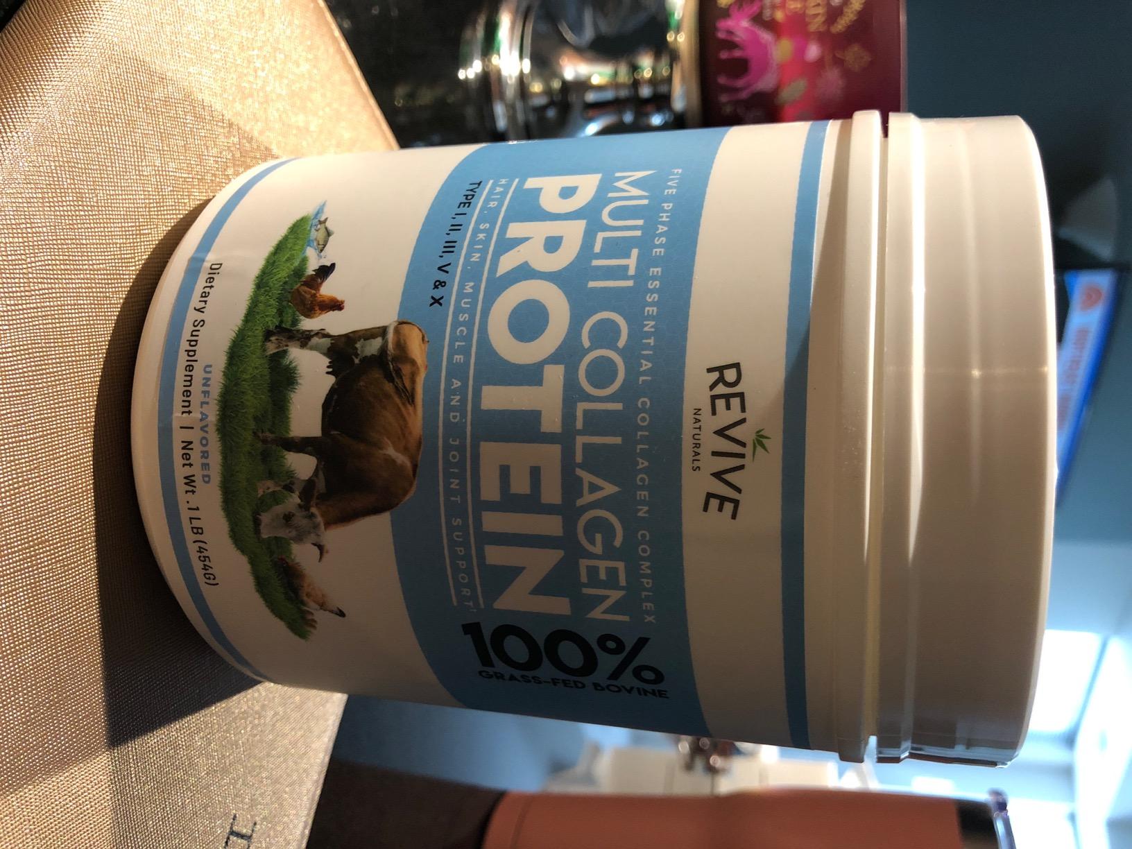 Revive Naturals Multi Collagen Hydrolyzed Protein Powder (16oz) - Types I, II, III, V & X - Grass Fed Bovine, Wild Caught Marine, Free Roaming Chicken & Eggshell Collagen Peptides customer photo 1