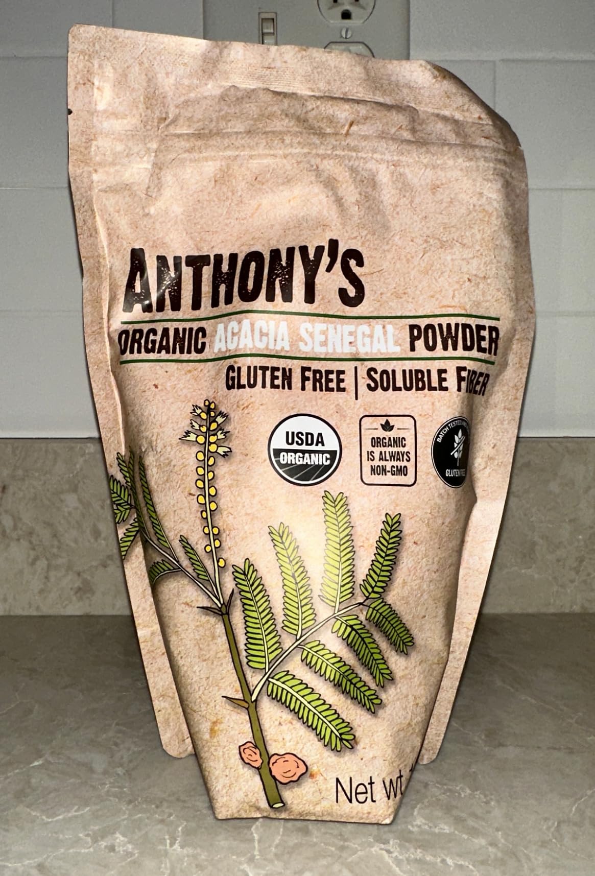 Anthony's Organic Acacia Senegal Powder, 1 lb, Batch Tested Gluten Free, Non GMO, Soluble Fiber, Prebiotic customer photo 1