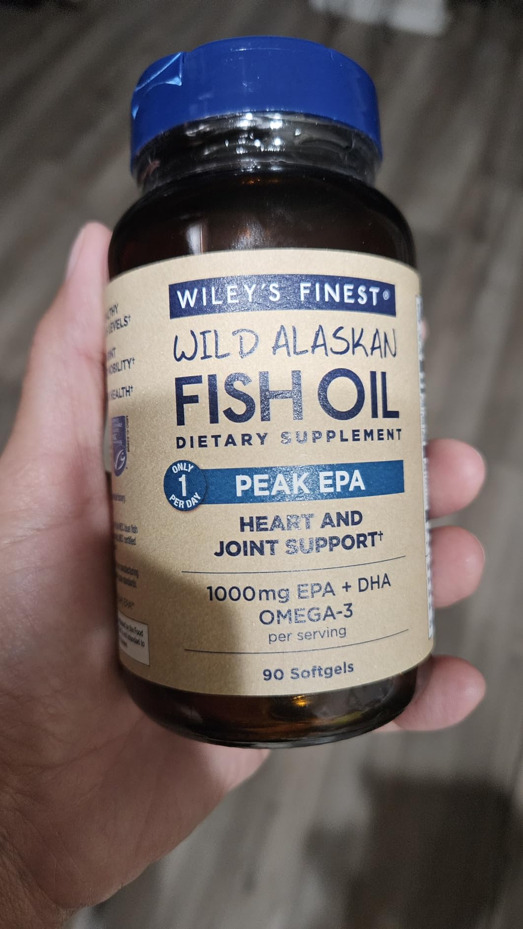 Wiley's Finest Wild Alaskan Fish Oil Peak EPA - Triple Strength Peak EPA & DHA Supplement - 1000mg Fish Oil - Omega-3s for Joint Health Support - 90 Softgels (90 Servings) customer photo 1