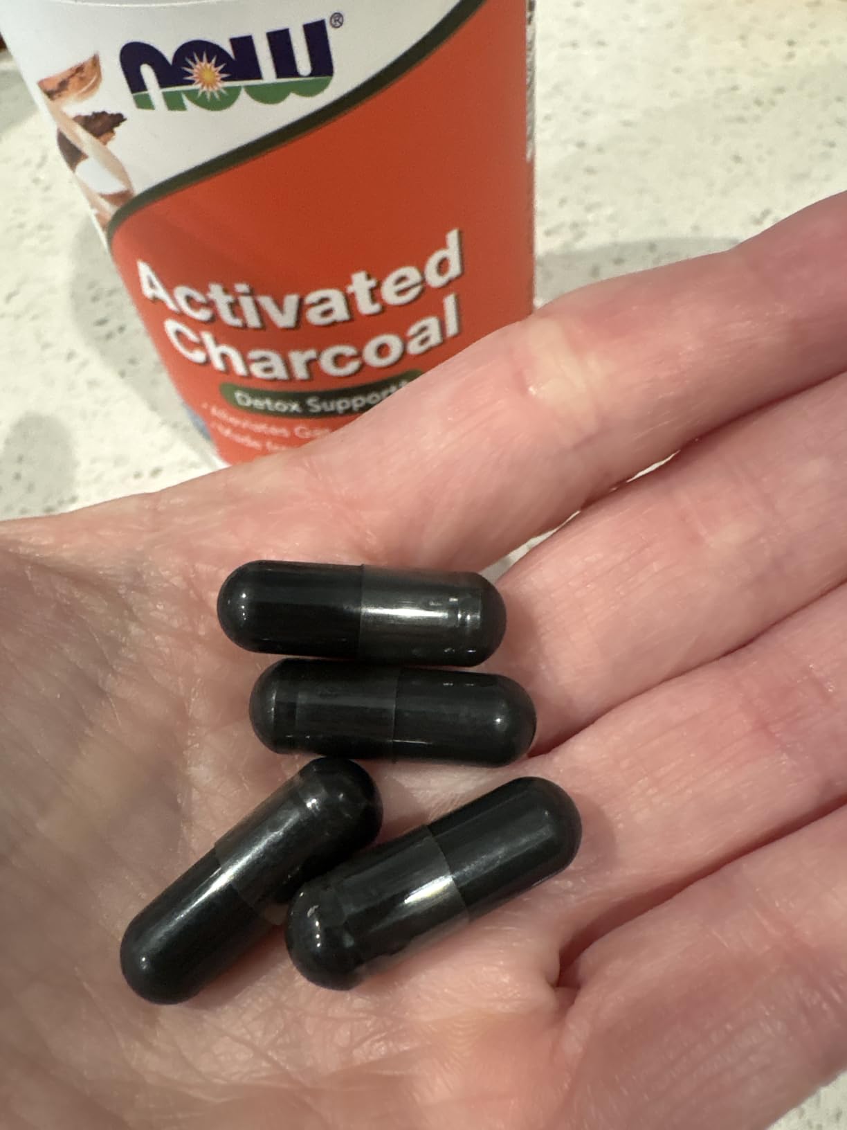 NOW Foods Supplements, Activated Charcoal Made from Coconut Shells, Non-GMO Project Verified, Detox Support*, 200 Veg Capsules customer photo 1