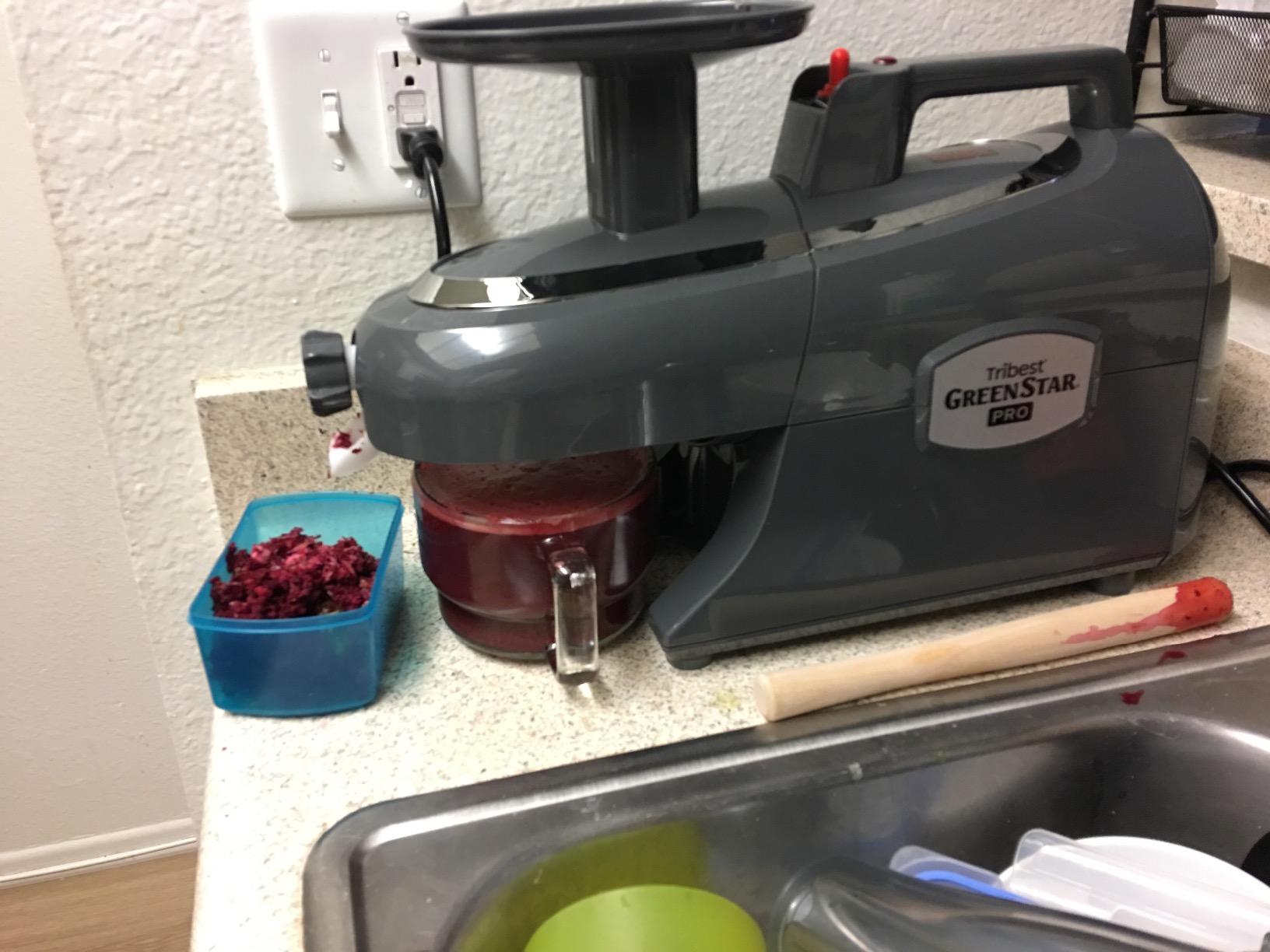 Tribest Greenstar GS-P501-B Pro Jumbo Slow Masticating Juicer, Twin Gear Cold Press Juicer & Juice Extractor, White customer photo 1