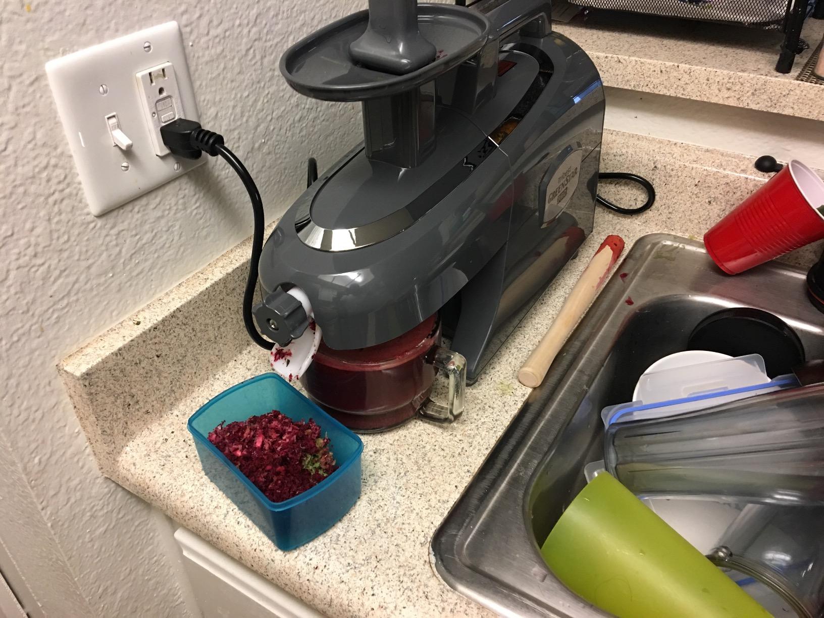 Tribest Greenstar GS-P501-B Pro Jumbo Slow Masticating Juicer, Twin Gear Cold Press Juicer & Juice Extractor, White customer photo 2