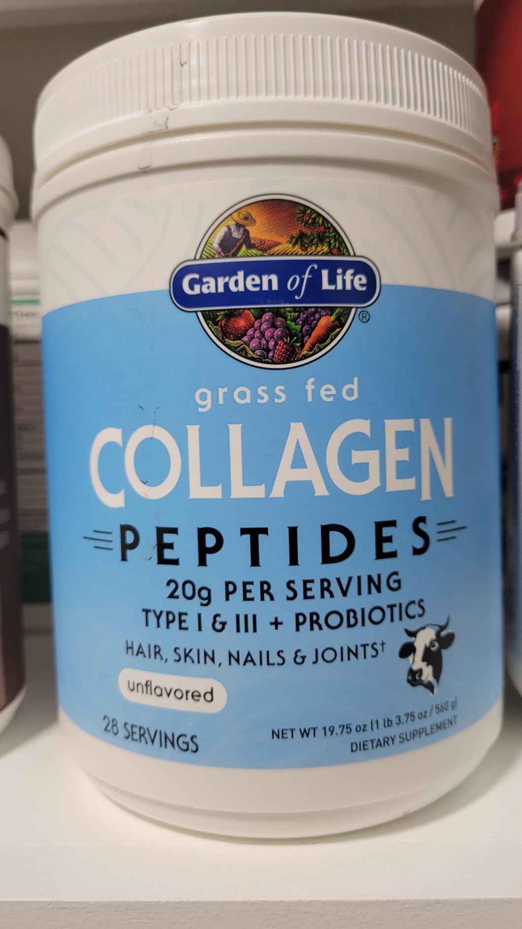 Garden of Life Grass Fed Collagen Peptides Powder Unflavored Collagen Powder for Hair Skin Nails Joints, Hydrolyzed Collagen Protein Supplements, Collagen for Women & Men, 28 Servings customer photo 1