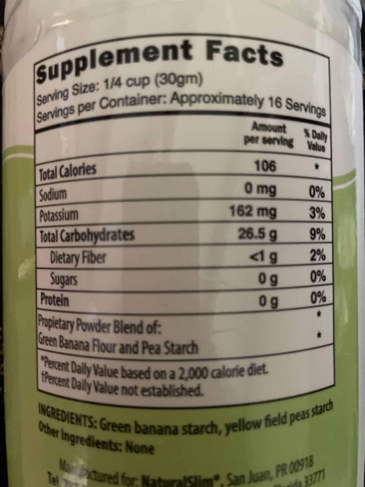 NaturalSlim Prebiotic Resistant Starch Supplement with Green Banana Flour Organic & Pea Starch Blend Glucotein Powder - Non-GMO & Gluten Free - 16 Servings customer photo 2