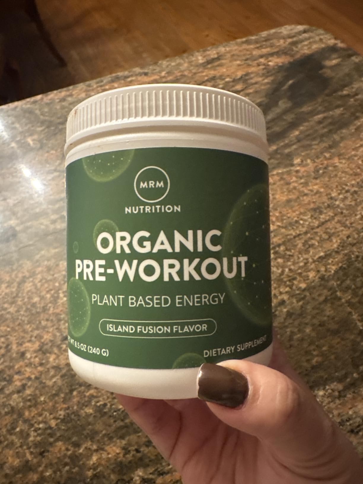 MRM Nutrition Organic Pre-Workout Powder - Women & Men, 150 mg Natural Caffeine & Adaptogens, Pure Energy, Focus & Blood Flow, Vegan, Certified Organic, Non-GMO - 20 Servings, Island Fusion Flavor customer photo 1
