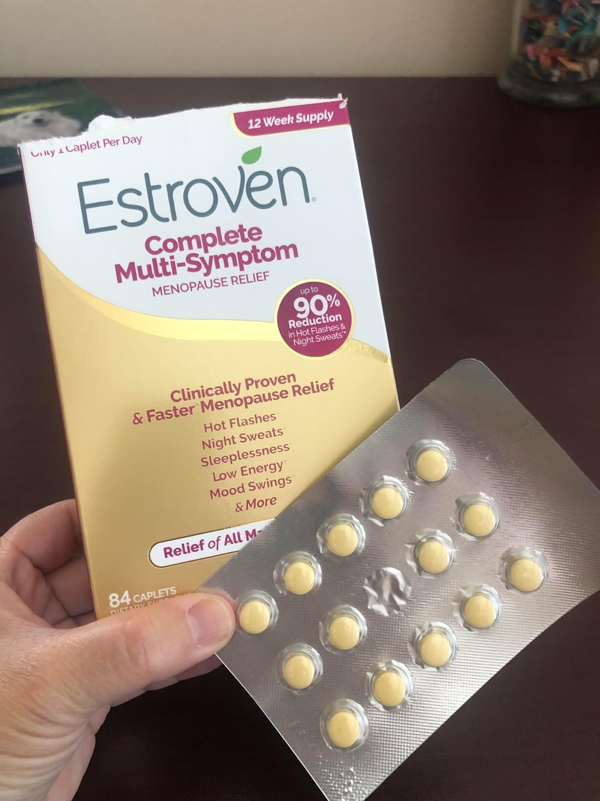 Estroven Complete Multi-Symptom Menopause Supplement for Women, 28 Ct., Clinically Proven Ingredient Provide Menopause Relief & Night Sweats & Hot Flash Relief, Drug-Free & Non-GMO customer photo 2