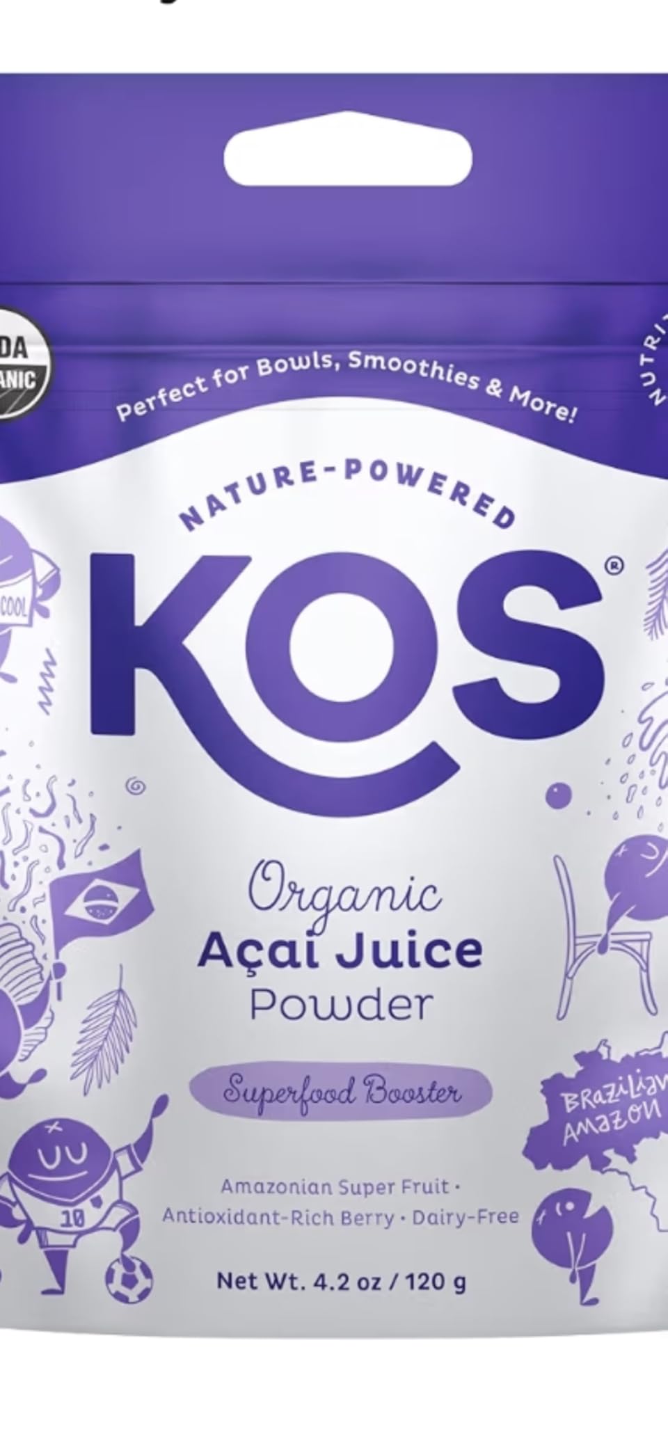KOS Organic Acai Juice Powder - USDA Certified Organic, Plant Based Superfood Antioxidants, Superberry from Brazil, Great for Smoothies and Bowls, 0g Sugar, Vegan, Gluten-Free, Non-GMO - 120 Servings customer photo 2