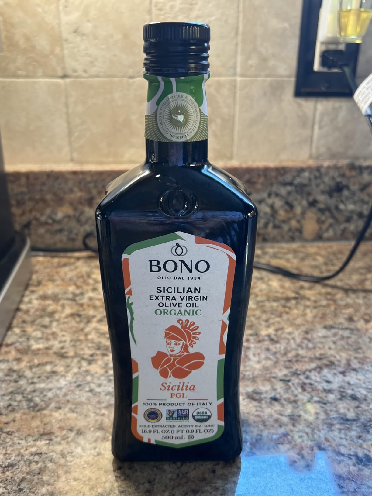 Bono Organic Sicilian PGI Extra Virgin Olive Oil, 16.9 Fl Oz - USDA Organic, Non-GMO, Cold Extracted, Certified Gluten Free, Clean Label Project Purity Award Winner customer photo 1