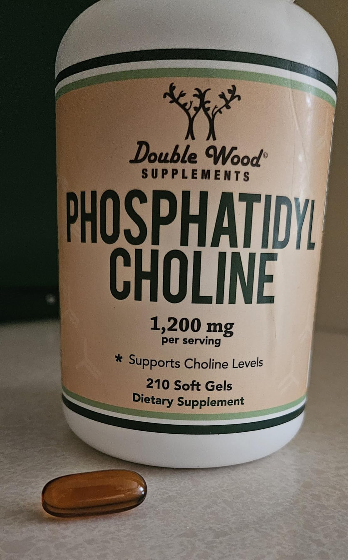 Phosphatidylcholine 1,200mg - 210 Softgels - Enhanced Version of Sunflower and Soy Lecithin (Choline Supplements) - Non-GMO and Gluten Free to Support Brain Health by Double Wood customer photo 1