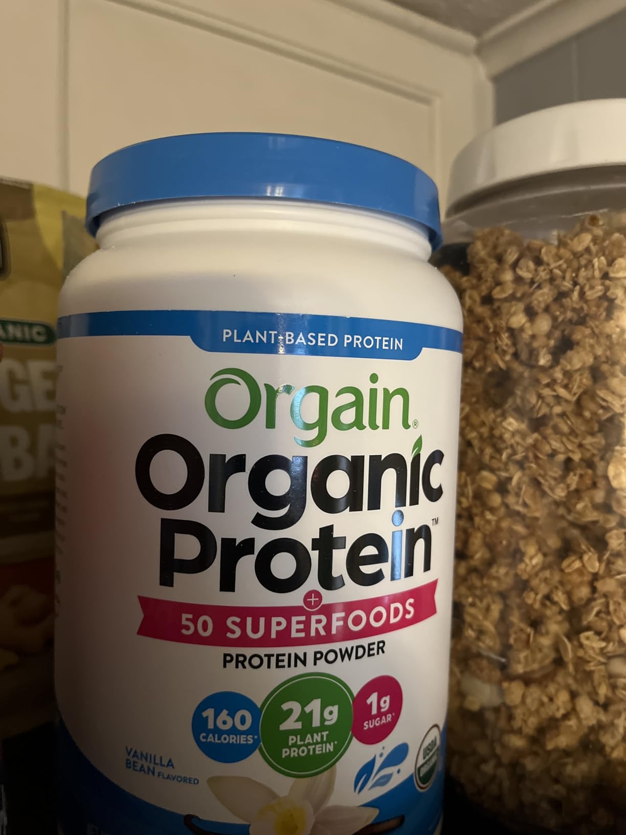 Orgain Organic Vegan 21g Protein + Superfoods Powder, Vanilla Bean, 2.02lb customer photo 1