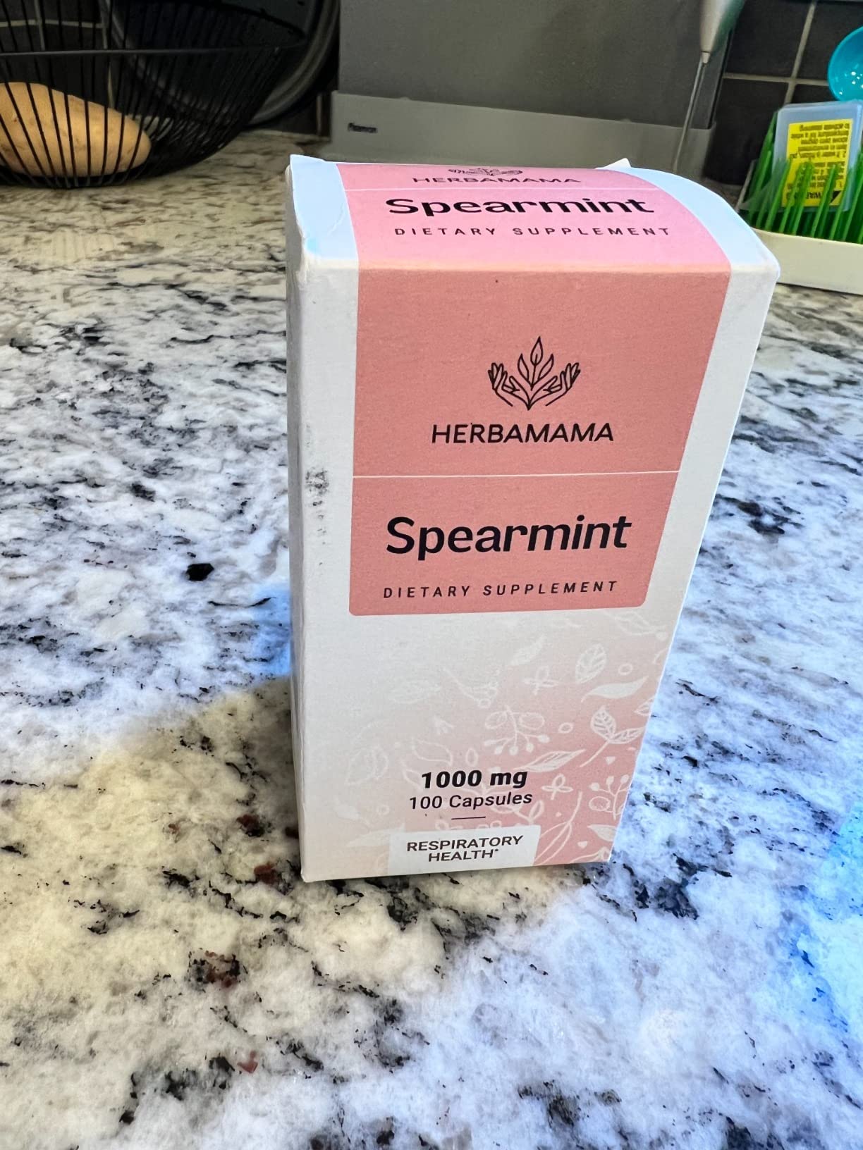 HERBAMAMA Spearmint Capsules - 1000 mg Spearmint Leaf Capsules for Digestive Support - Vegan, Non-GMO Digestive & Skin Supplement - 50-Day Supply customer photo 1