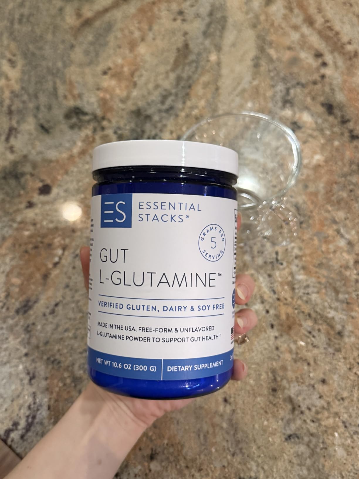 Essential Stacks Gut L-Glutamine Powder - Exclusively Made in USA - Pure L Glutamine Powder for Gut Health (60 Servings, Unflavored) customer photo 1