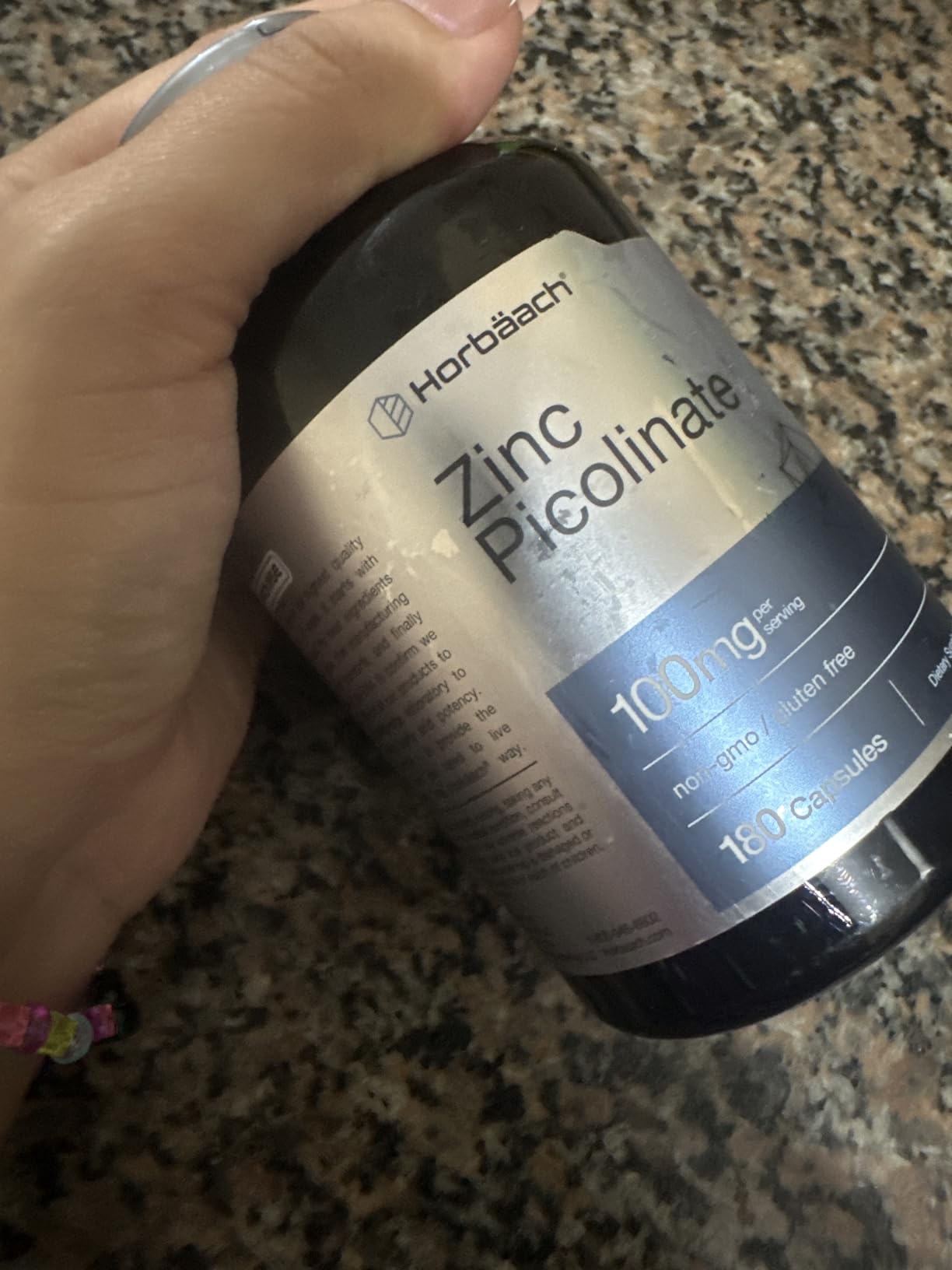 Horbäach Zinc Picolinate 100mg | 180 Capsules | High Potency | Non-GMO, Gluten Free | Zinc Supplement customer photo 1