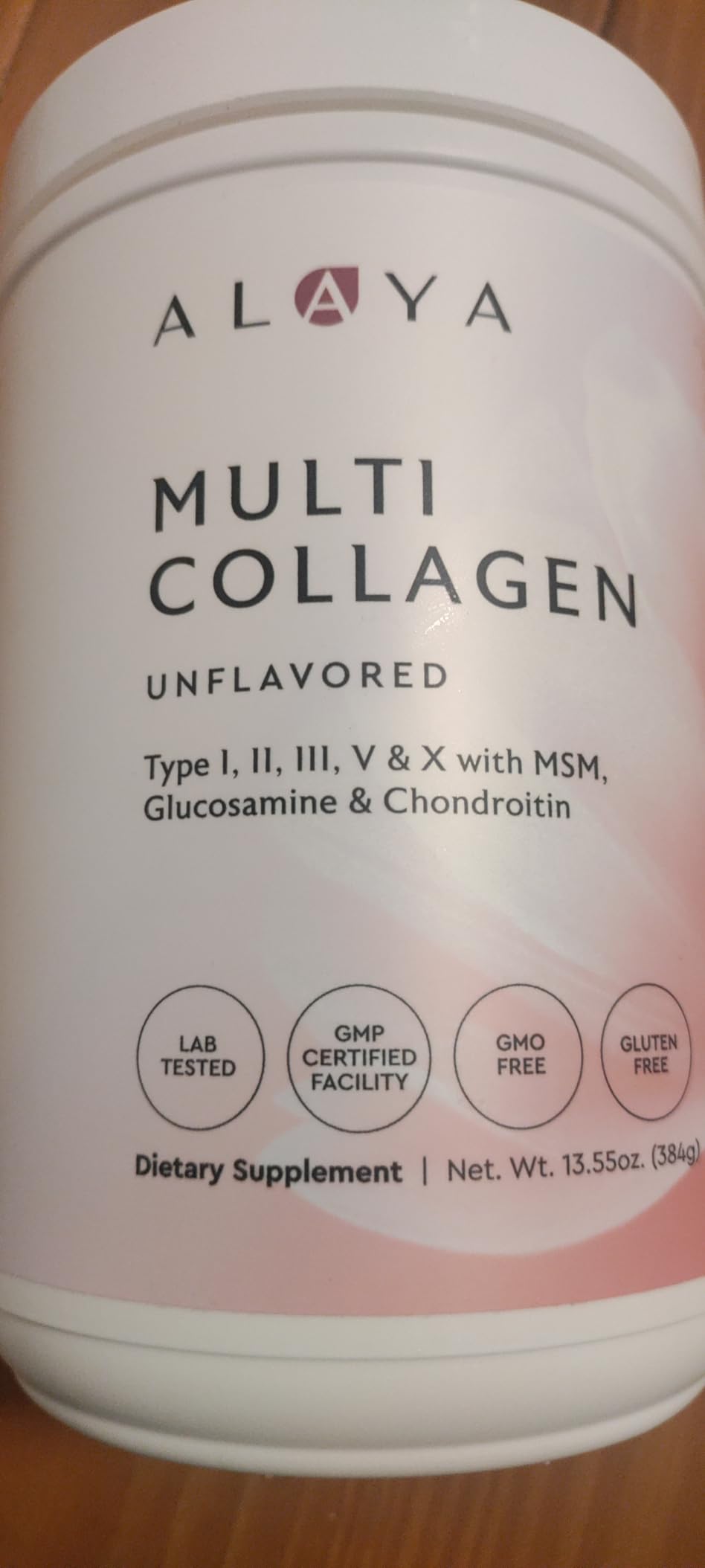 Alaya Multi Collagen Powder - Type I, II, III, V, X Hydrolyzed Collagen Peptides Protein Powder Supplement with MSM + GC (Unflavored) - NSF Certified - (40 Servings) customer photo 1