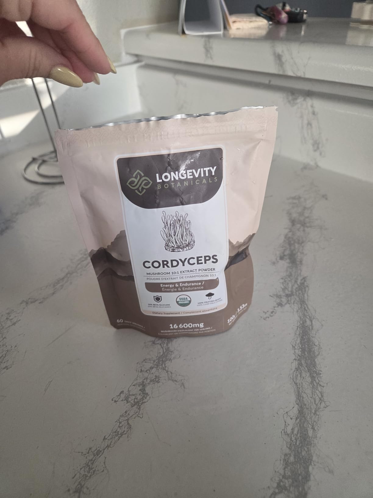 Longevity Botanicals Organic Cordyceps Mushroom Capsules Supplement Extract 120ct | Cordyceps Militaris Fruiting Body | 30% Beta-D-Glucans | 40 Servings of 900mg | Supports Daily Energy & Wellness customer photo 1
