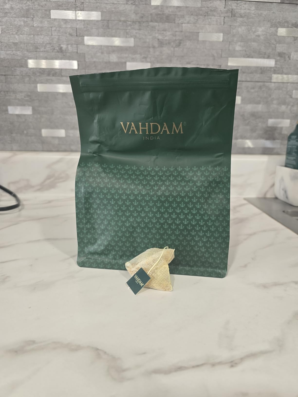 VAHDAM Turmeric Ginger Herbal Tea Bags (100 Pyramid Tea Bags) Caffeine Free, Non GMO | 100% Pure Herbal Blend - Savory & Spicy, Plant-Based Teabags | Resealable Ziplock Pouch customer photo 1