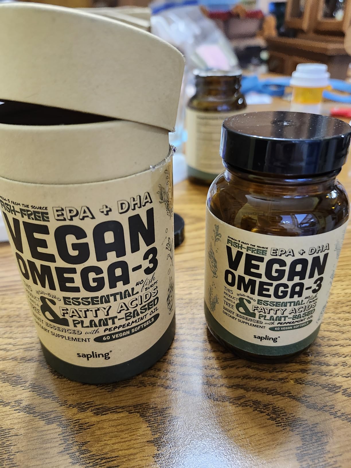 Vegan Omega 3 Supplement - Plant Based DHA & EPA Fatty Acids - Carrageenan Free, Alternative to Fish Oil, Supports Heart, Brain, Joint Health - Sustainably Sourced Algae - 60 Softgels customer photo 1