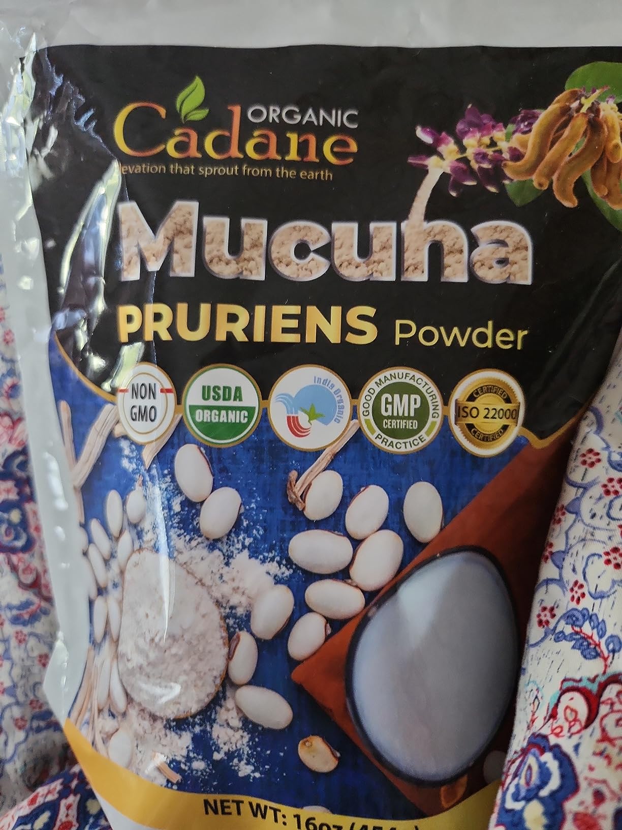 Organic Cadane Mucuna Pruriens Powder 1 Pound | Promotes Brain Health, Supports Immune System, Energy | USDA Certified Vegan-Friendly Supplements | Pure Natural Velvet Beans Extract from India customer photo 1