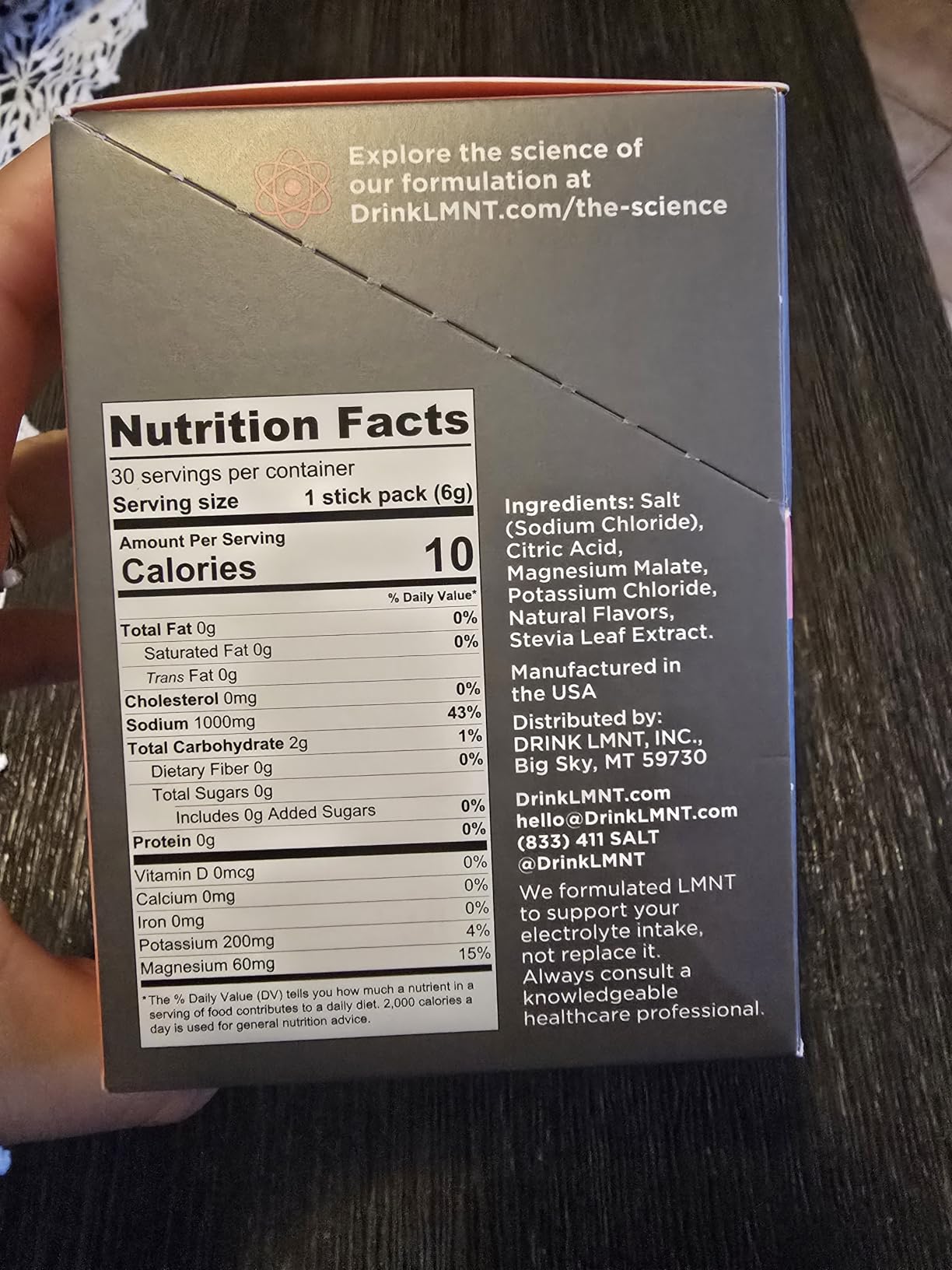 LMNT Zero Sugar Electrolytes - Raspberry Salt | Drink Mix | 30-Count customer photo 1
