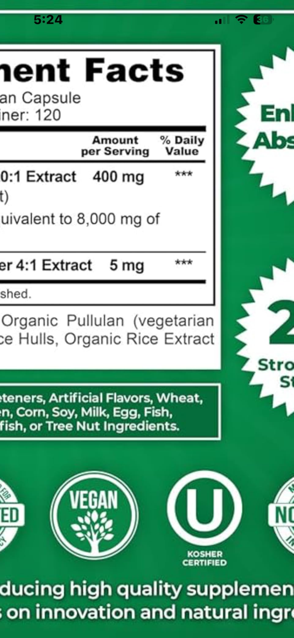 Zazzee USDA Organic Beet Root 20:1 Extract, 120 Vegan Quick Release Capsules, 4 Month Supply, Nitric Oxide Support, Black Pepper Extract for Enhanced Absorption, Certified Kosher, Non-GMO, Made in USA customer photo 1