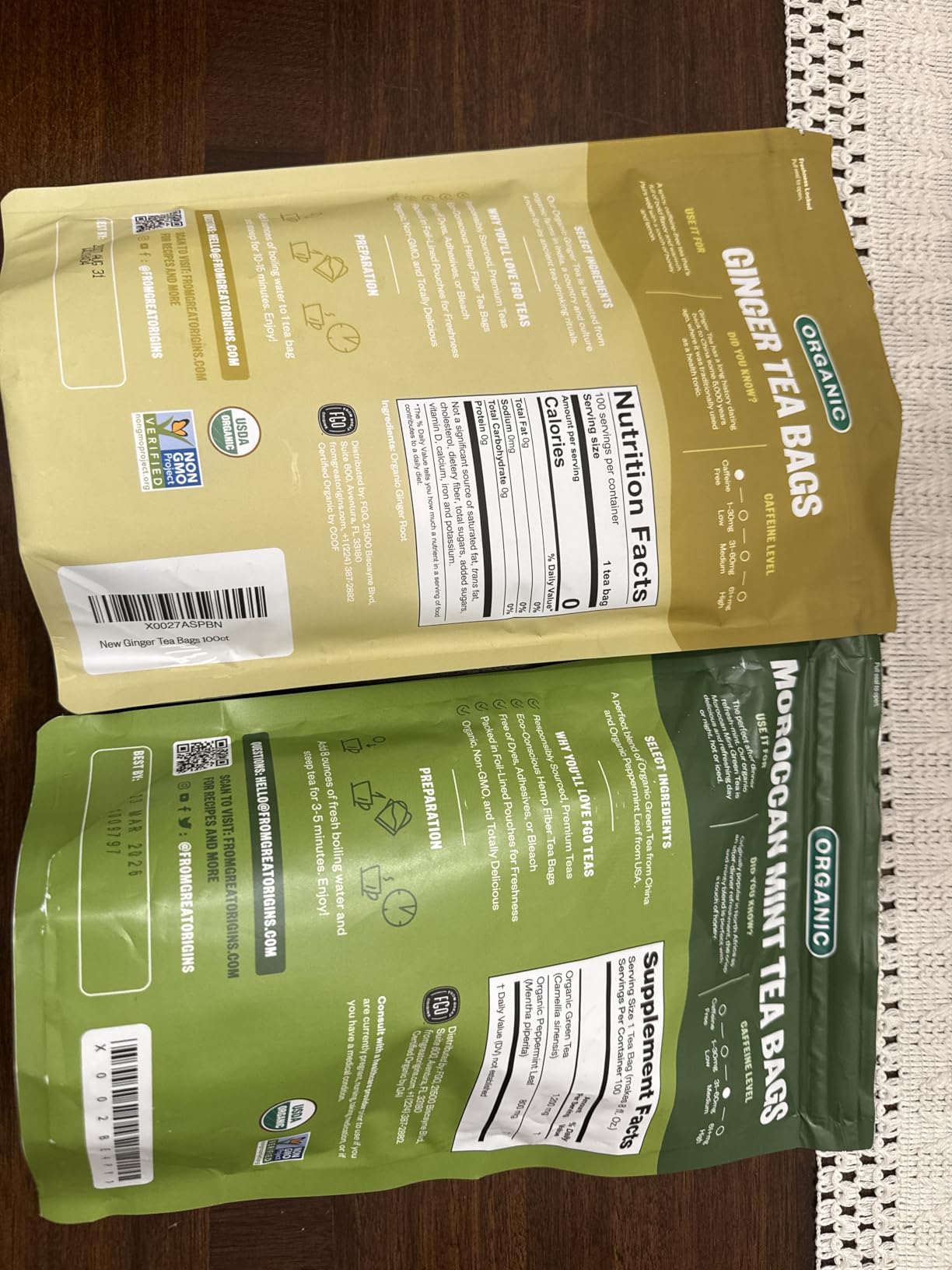 FGO Organic Ginger Tea, 100 Count, Eco-Conscious Tea Bags customer photo 1