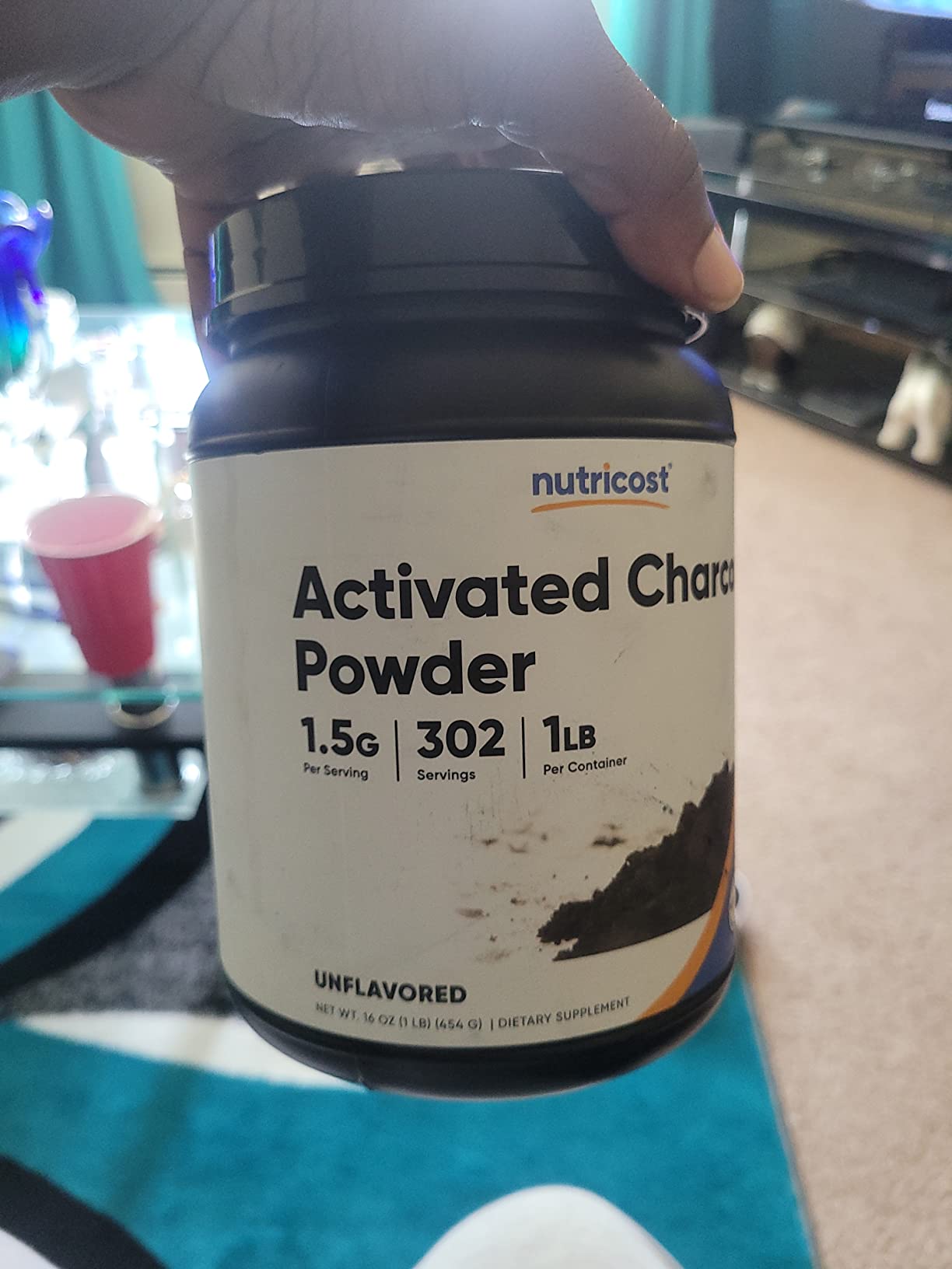 Nutricost Activated Charcoal Powder 1lb - Food Grade Powder, Toothpaste, Facemask, Odor Control, Vegetarian, Gluten Free, Non-GMO customer photo 2