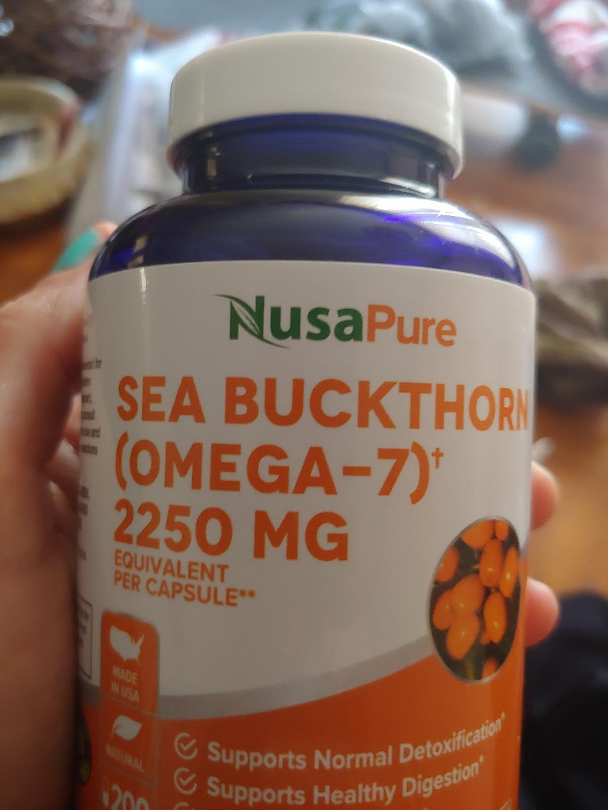NusaPure Sea Buckthorn Omega-7, 250 mg, 200 Veg Capsules (Non-GMO, Vegan) customer photo 2