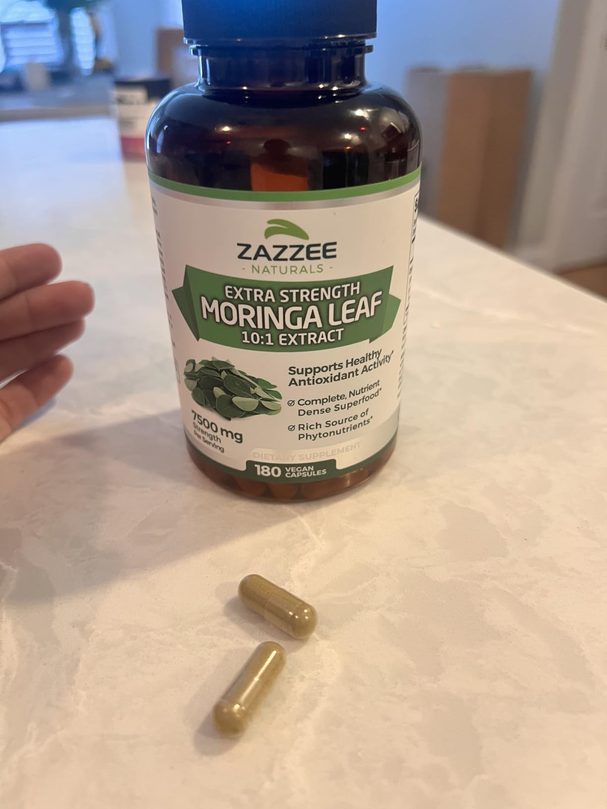 Zazzee USDA Organic Moringa Leaf 20:1 Extract, 180 Vegan Capsules, 3 Month Supply, Certified Kosher, Moringa Oleifera, Antioxidant, Immune & Cellular Support, Superfood Supplement, Made in the USA customer photo 2
