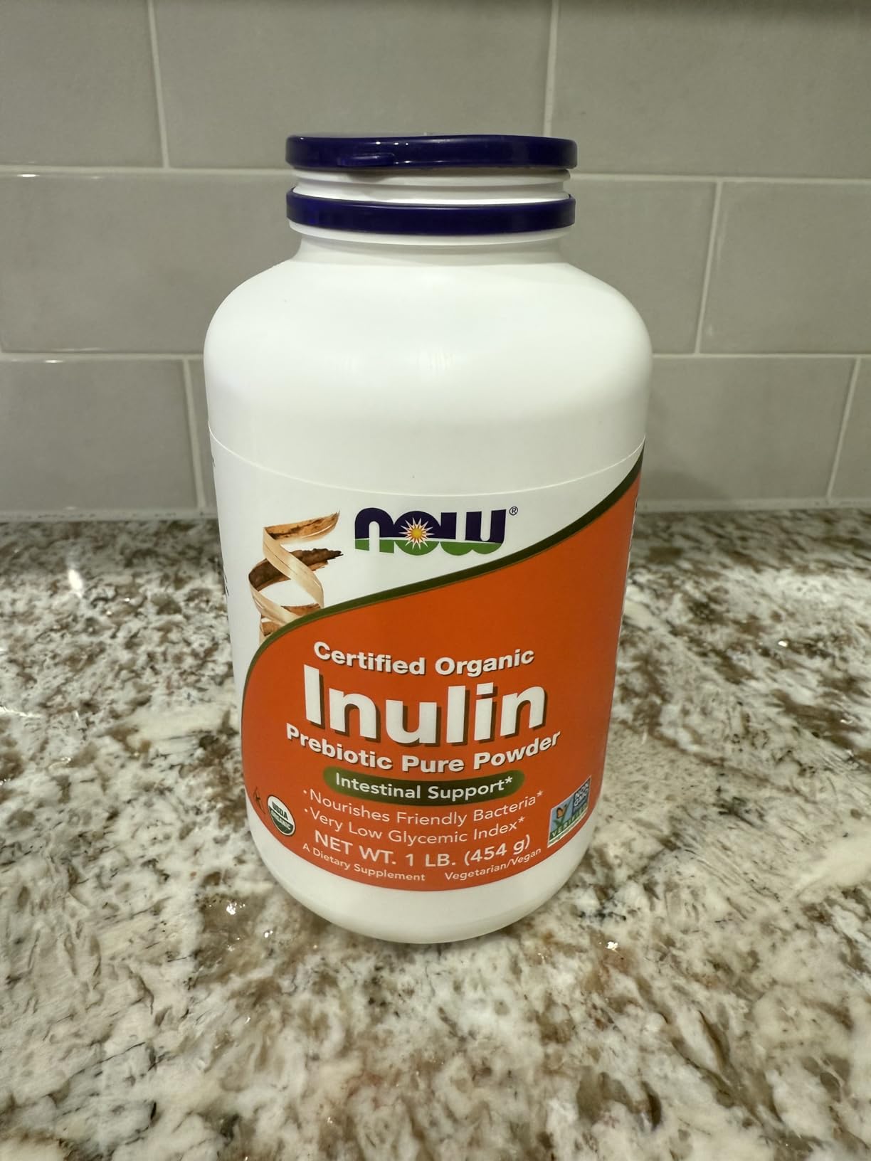 NOW Foods Supplements, Inulin Prebiotic Pure Powder, Certified Organic, Non-GMO Project Verified, Intestinal Support*, 1-Pound customer photo 2