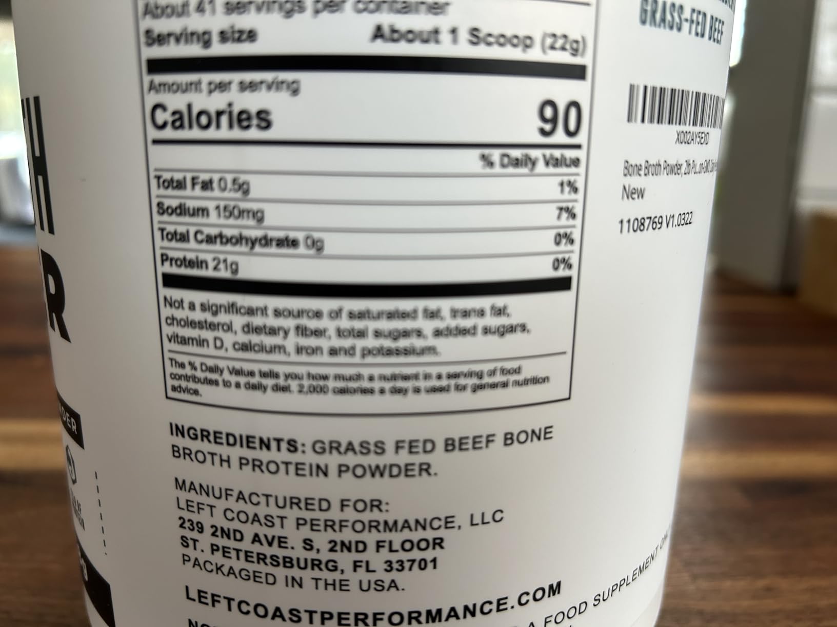 Bone Broth Protein Powder - Pure Grass-Fed Beef Bone Broth, Unflavored with Natural Collagen, Glucosamine & Gelatin - Paleo & Keto-Friendly, Non-GMO, Dairy-Free for Gut Health & Joint Support 32oz customer photo 1