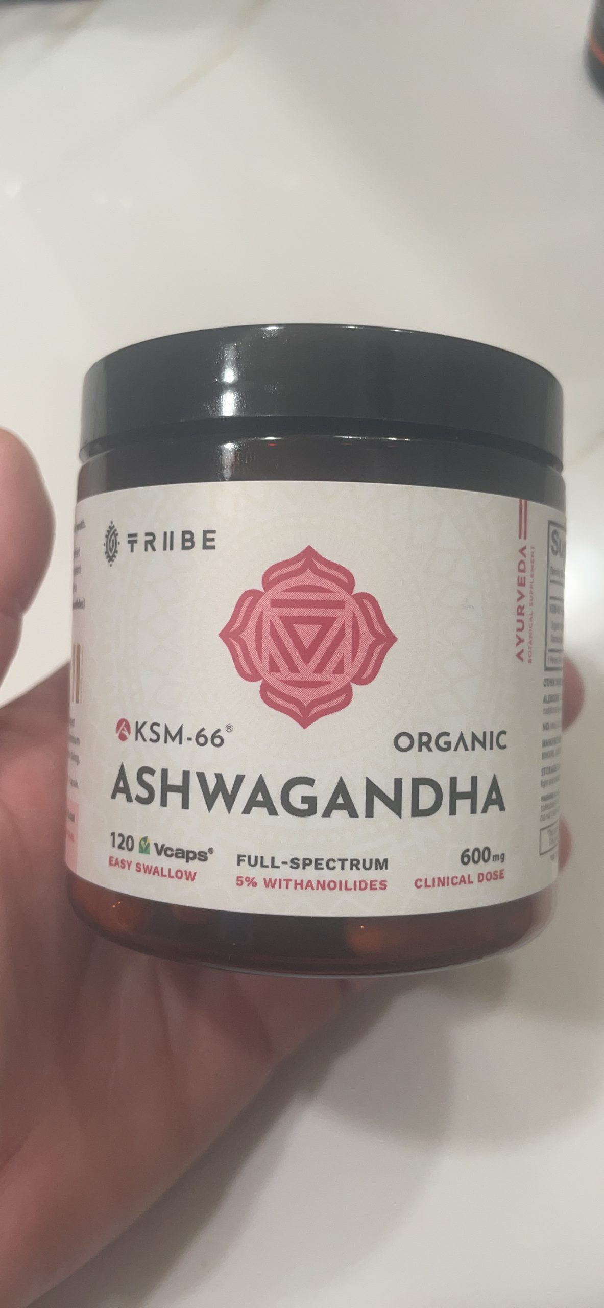 TRIBE ORGANICS Ashwagandha KSM 66 Pure Organic Root Powder Extract Ayurvedic Supplement - Focus, Mood Support, Increase Energy, Strength, 600mg of Natural KSM66 for Superior Absorption - 120 Capsules customer photo 1