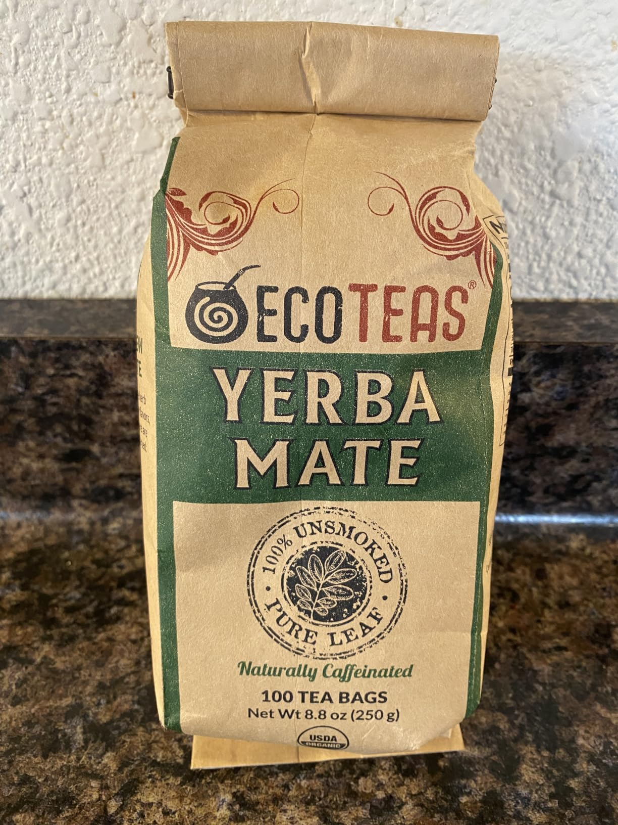 ECOTEAS Premium Organic Yerba Mate Tea Bags - Natural Energy & Detox Herbal Tea - Coffee Alternative - Kosher, Non-GMO, Gluten-Free - 100 Unsmoked Bulk Bags, 8.8 oz (Pack of 1) customer photo 2