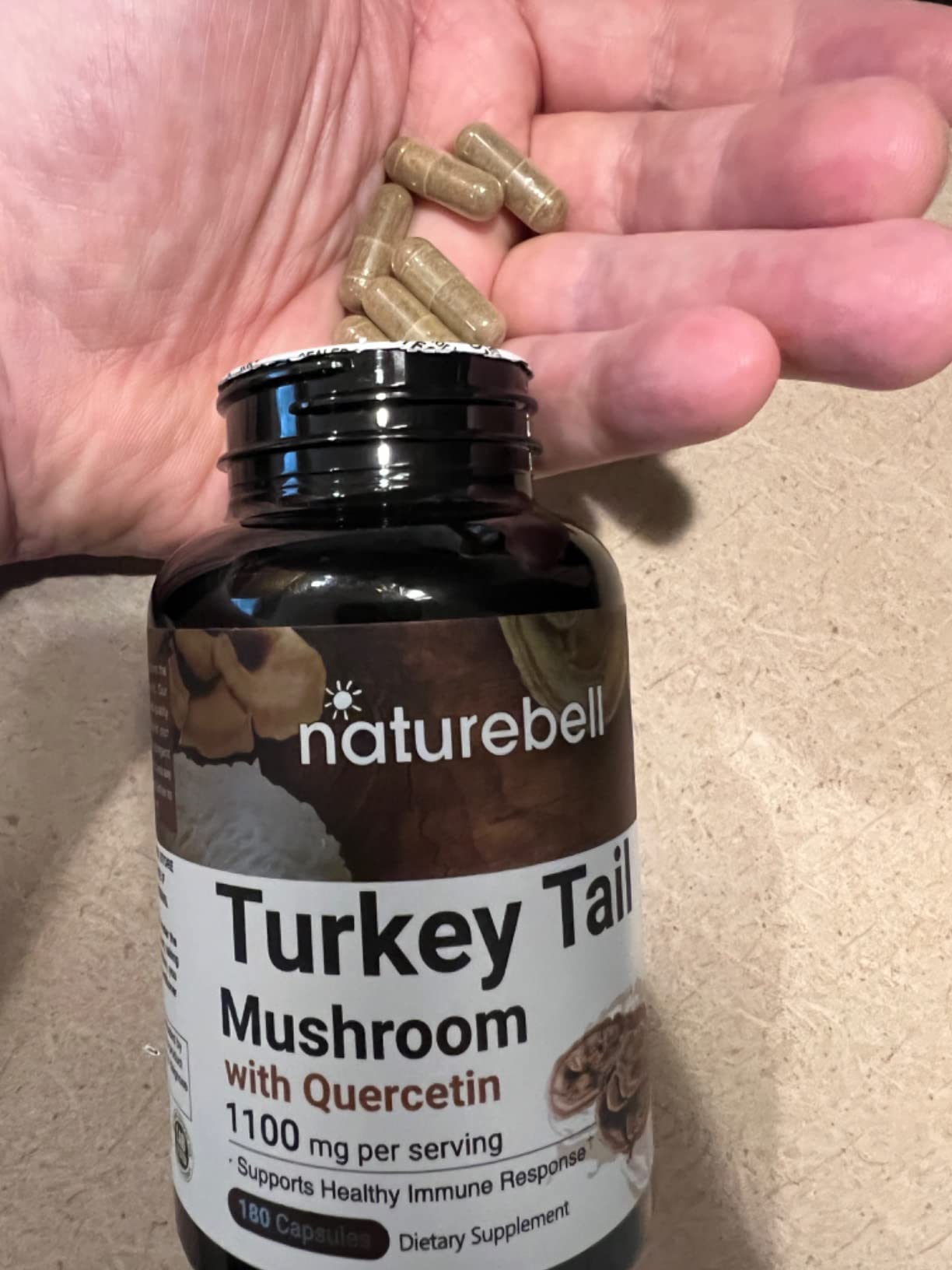 NatureBell Turkey Tail Mushroom Extract Capsules, 600mg Per Serving, 240 Count customer photo 2
