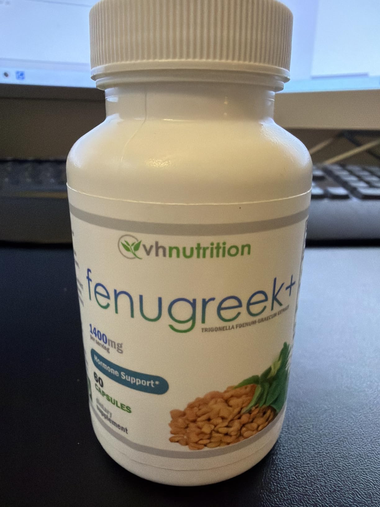 VH Nutrition Fenugreek+ | 1400mg Extra Strength Fenugreek Capsules | Hormonal Balance and Energy Support Supplement for Men & Women | 60 Gluten-Free Capsules customer photo 1