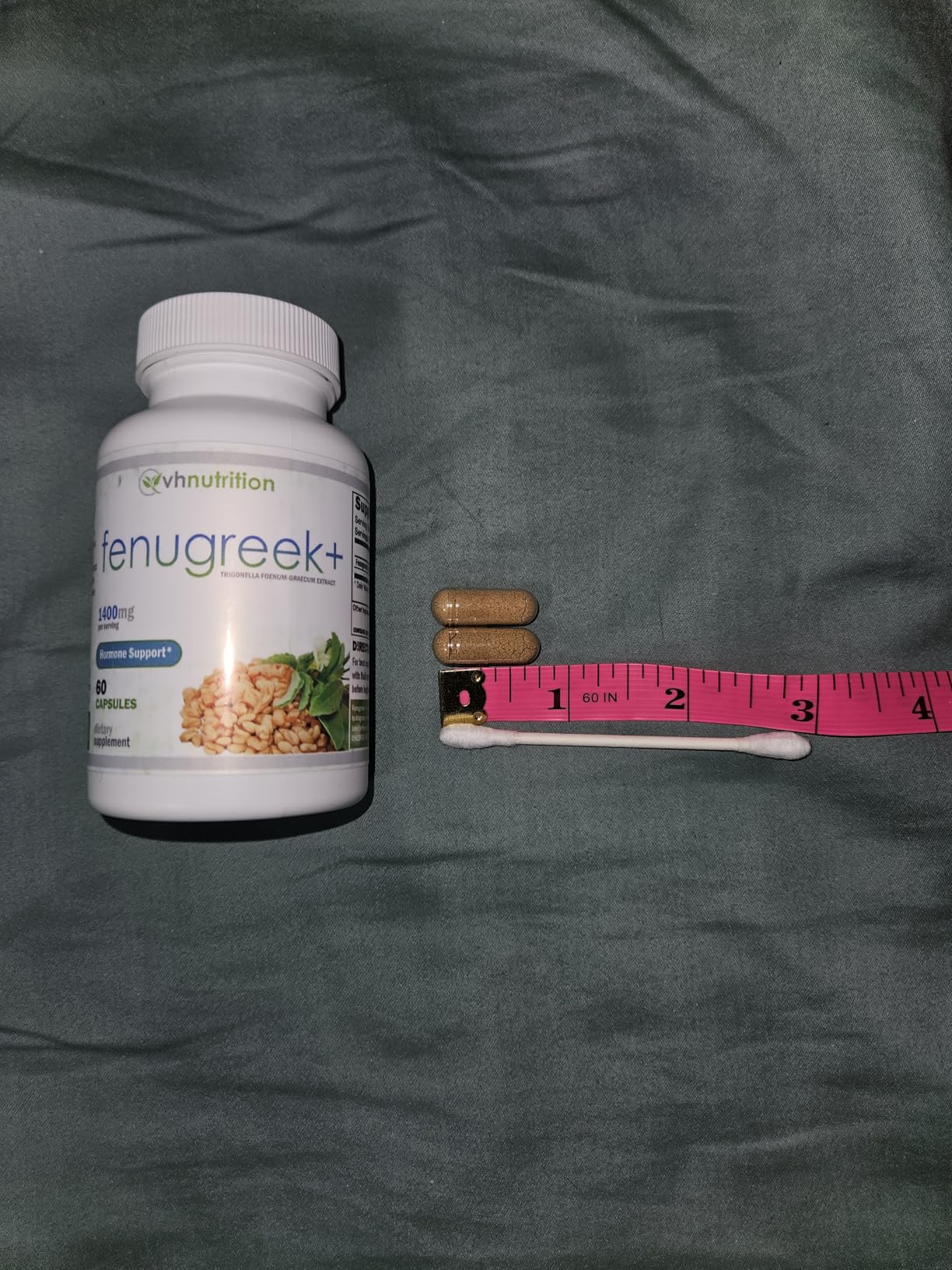 VH Nutrition Fenugreek+ | 1400mg Extra Strength Fenugreek Capsules | Hormonal Balance and Energy Support Supplement for Men & Women | 60 Gluten-Free Capsules customer photo 2