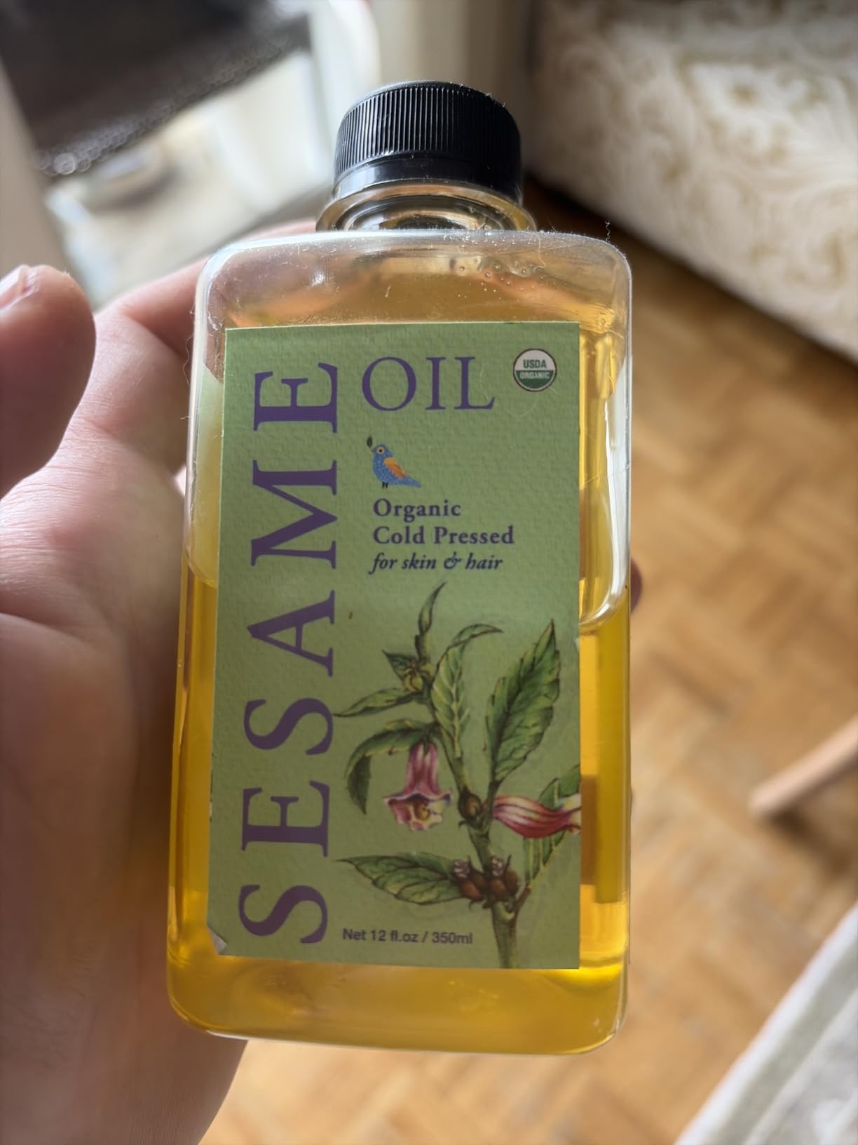 DAANA Sesame Oil for Skin: Certified USDA Organic, Extra Virgin, Cold Pressed (12 fl oz) customer photo 1