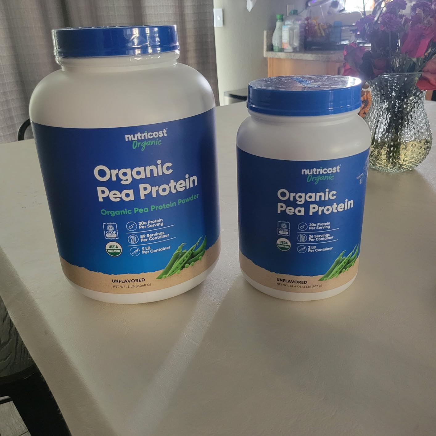 Nutricost Organic Pea Protein Isolate Powder (2LBS) - Unflavored, Certified USDA Organic, Protein from Plants, Vegetarian Friendly, Gluten Free, Non-GMO customer photo 1