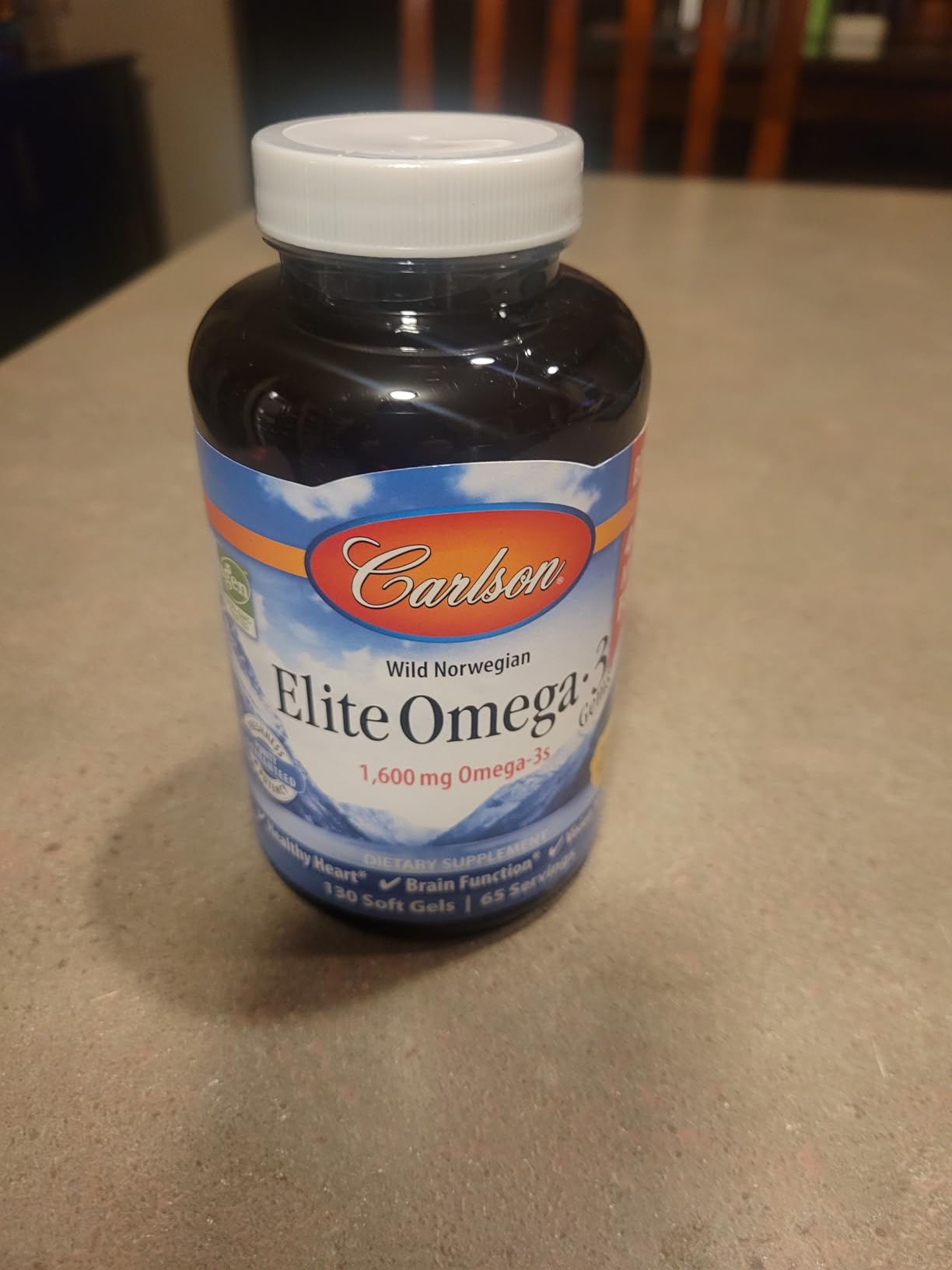 Carlson - Elite Omega-3 Gems, 1600 mg Omega-3 Fatty Acids Including EPA and DHA, Norwegian, Wild-Caught Fish Oil Supplement, Sustainably Sourced Omega 3 Fish Oil Capsules, Lemon, 130 Softgels customer photo 1
