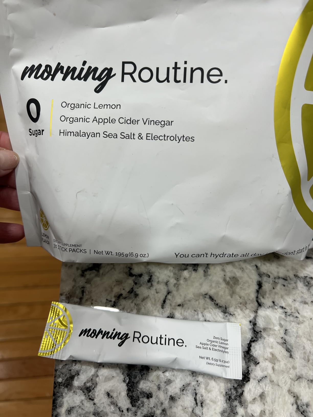 ROUTINE Morning Daily Hydration | Electrolyte Powder Packets | Lemon, Apple Cider Vinegar & Sea Salt Drink Mix | Sugar-Free, Keto & Paleo-Friendly | 3rd-Party Tested Electrolyte Drink Mix, 30 Sticks customer photo 2