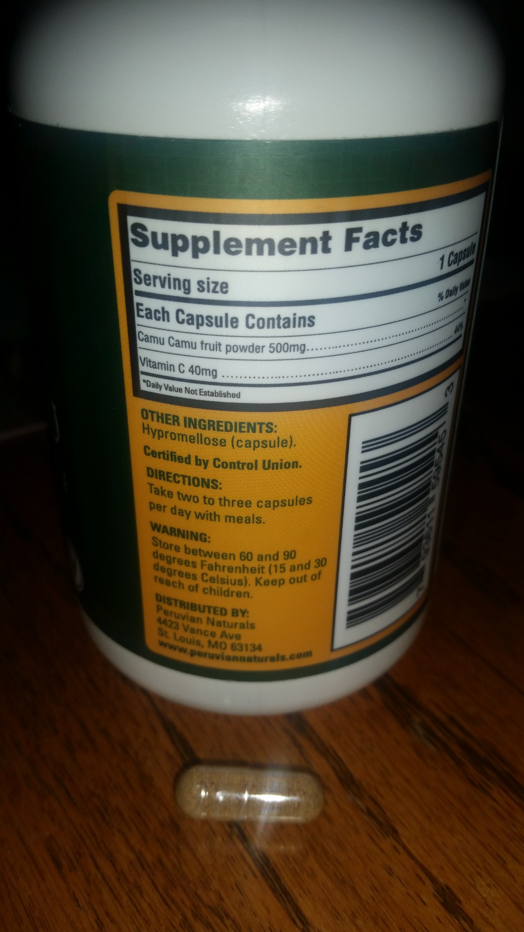 Peruvian Naturals Organic Vitamin C from Camu Camu Capsules 1,500mg - 150 Vegan Pills, Natural Vitamin C from Whole Food Camu Berry Organic, Non-GMO customer photo 2