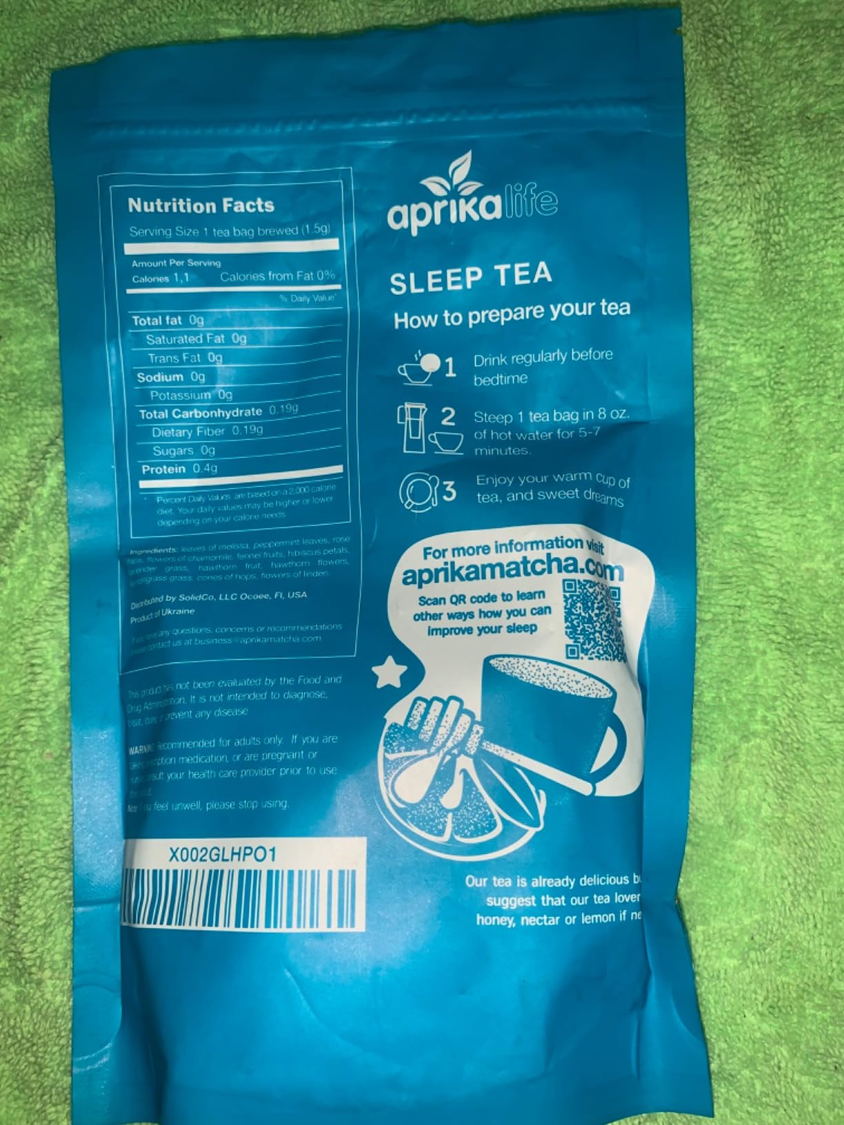 Aprika Life Sleep Tea for Bedtime Relaxation & Stress Relief - Natural Caffeine-Free Herbal Nighttime Tea with Chamomile, Lavender, Mint & Hibiscus - No Melatonin Sleep Aid - Relaxing Tea Bags 60 Pack customer photo 2