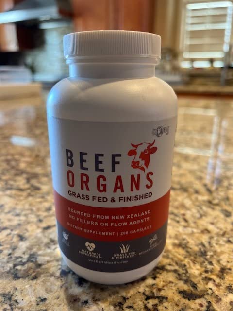 One Earth Health New Zealand 100% Grass Fed Beef Organs - (200 Count, 3,000mg Serving) Liver, Heart, Kidney, Pancreas, Spleen Supplement. Organ Meat Complex sourced from New Zealand customer photo 1