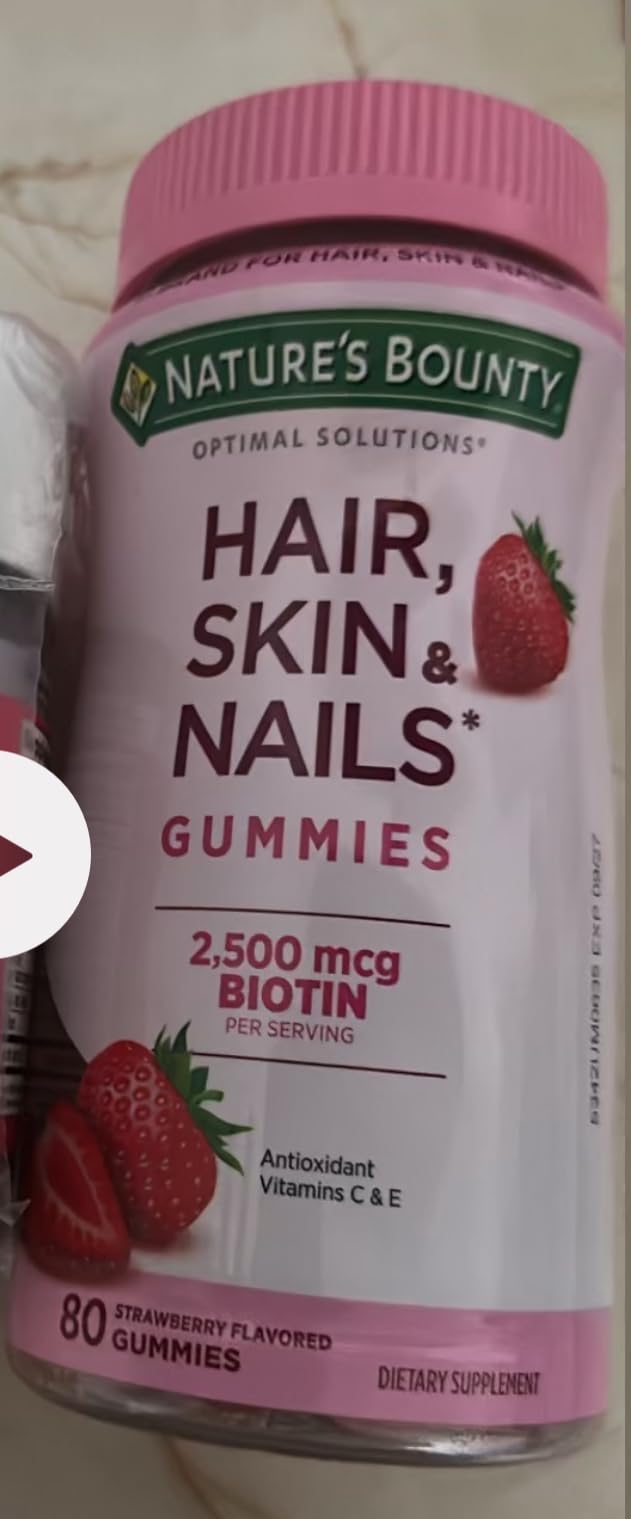 Nature's Bounty Optimal Solutions Advanced Hair, Skin, Nails, 2X Biotin, 200 Strawberry Gummies customer photo 2