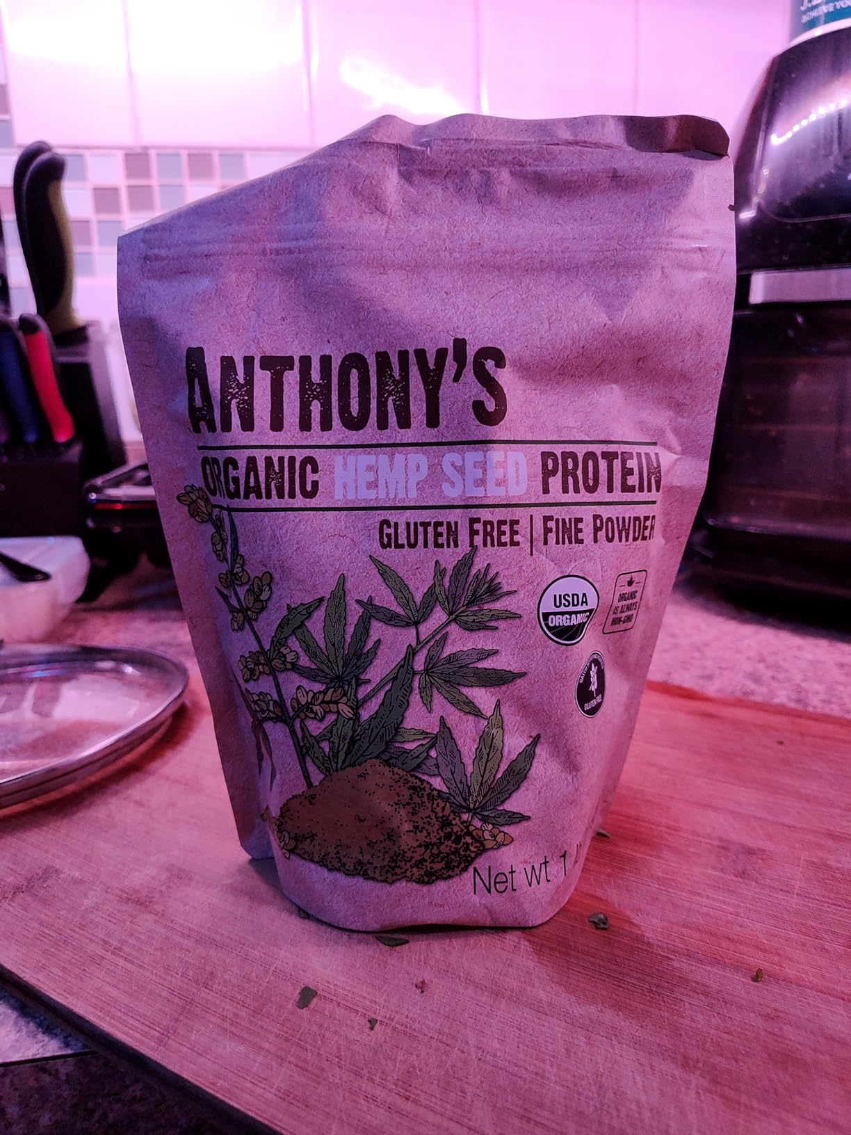Anthony's Organic Hemp Seed Protein Powder, 1 lb, Cold Pressed, Gluten Free, Non GMO, Fine Powder customer photo 1