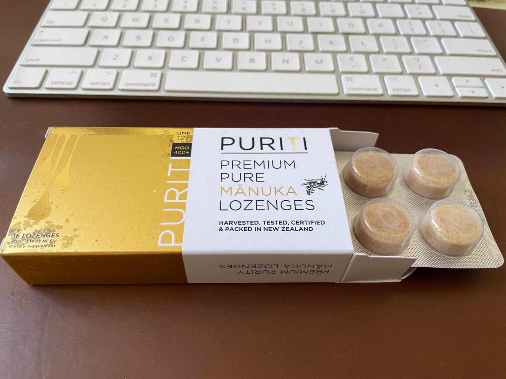PURITI Premium Manuka Honey Lozenges High Potency - Sugar Free Drops | Genuine New Zealand Raw Manuka Honey Soothers for Coughs & Sore Throats | UMF Certified MGO 400+ UMF12+ (16 Pack) customer photo 1
