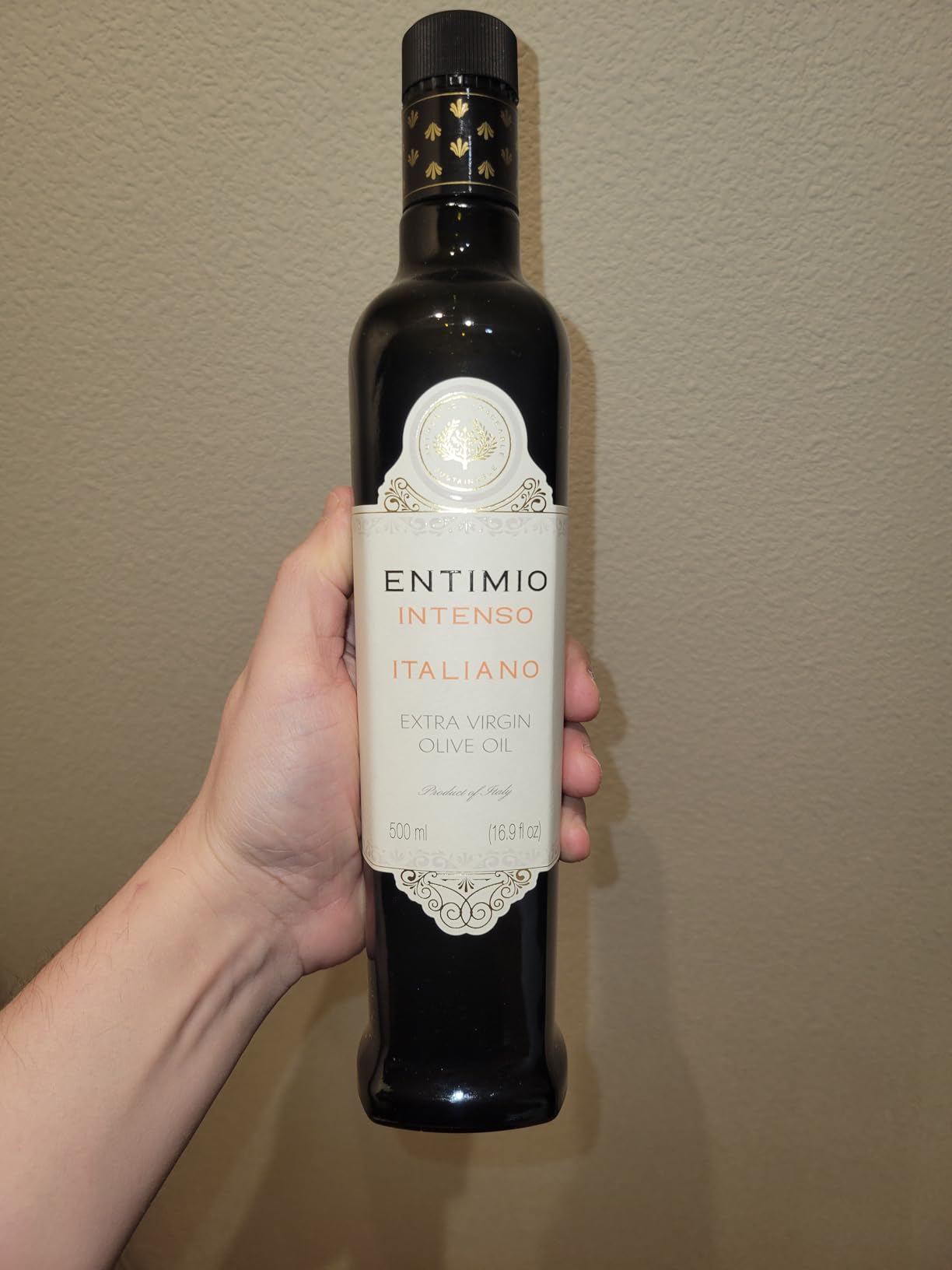 Entimio Intenso Organic Italian Extra Virgin Olive Oil from Italy, 1,000+ mg/kg High in Polyphenols, 2026 Gold Winner, Puglia Early Harvest evoo, Cold Extracted, Lab Tested - 16.9 fl oz customer photo 1